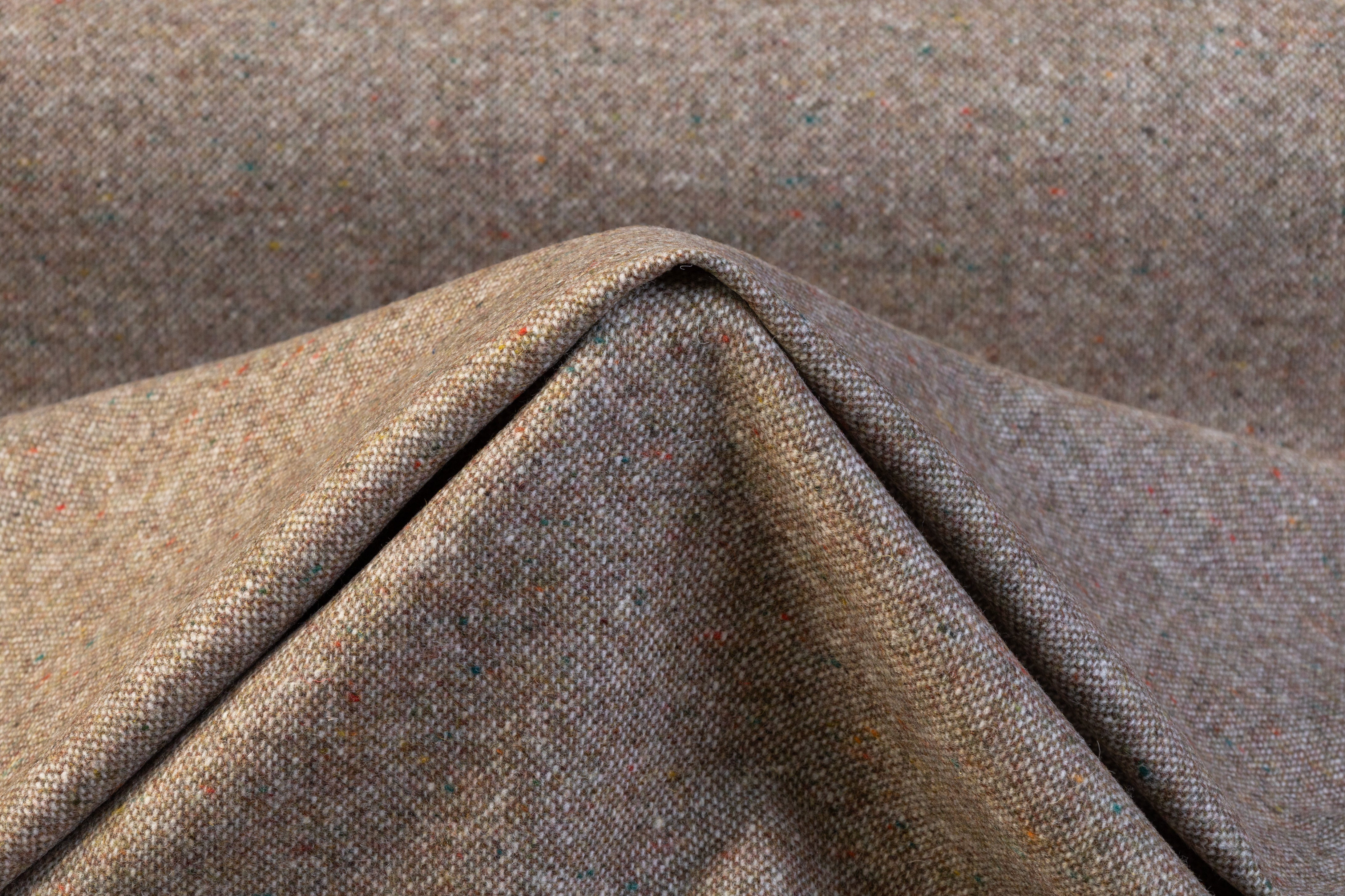 Speckled Italian Wool Tweed - Beige