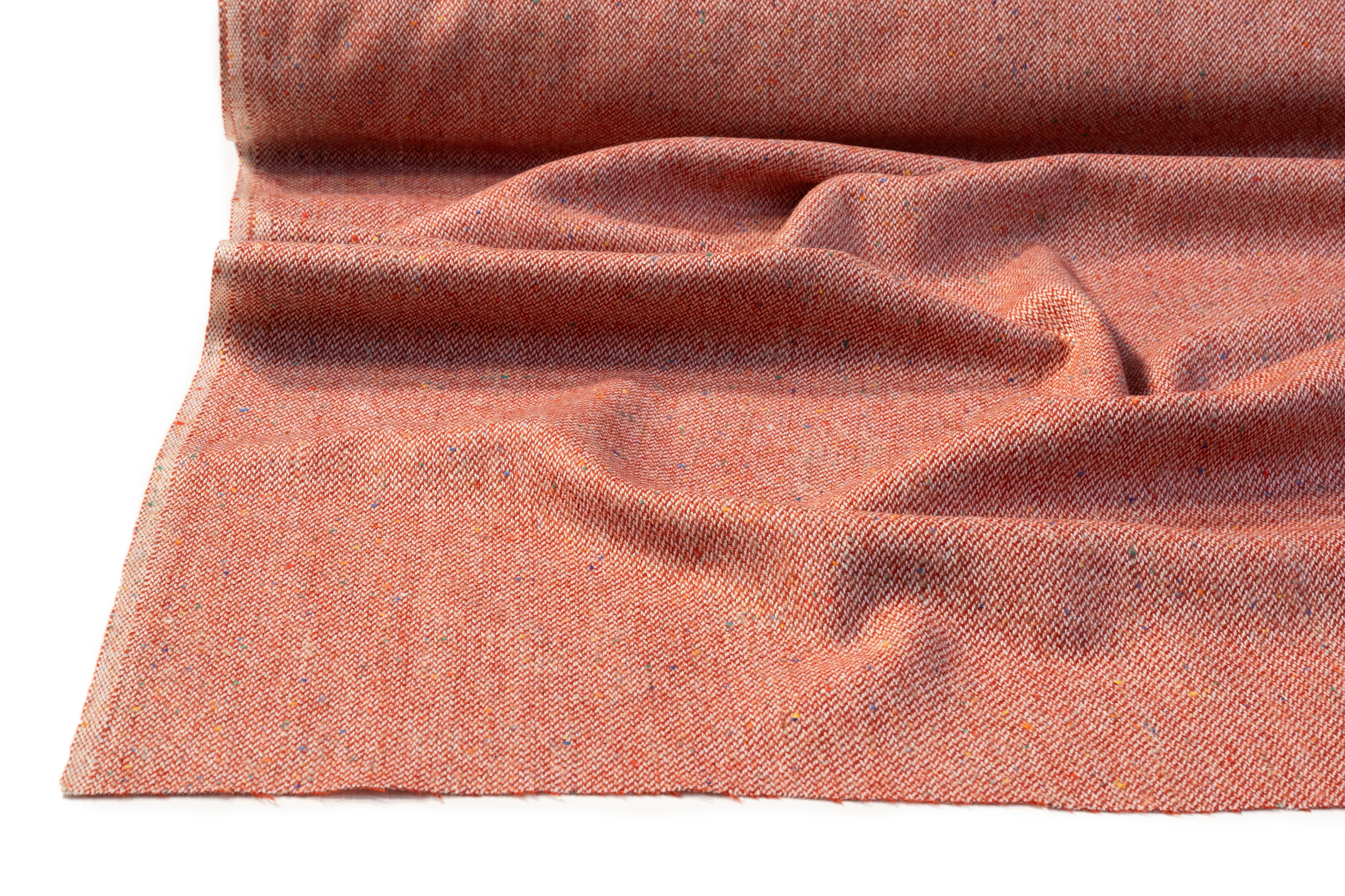 Speckled Italian Wool Nylon Tweed - Red