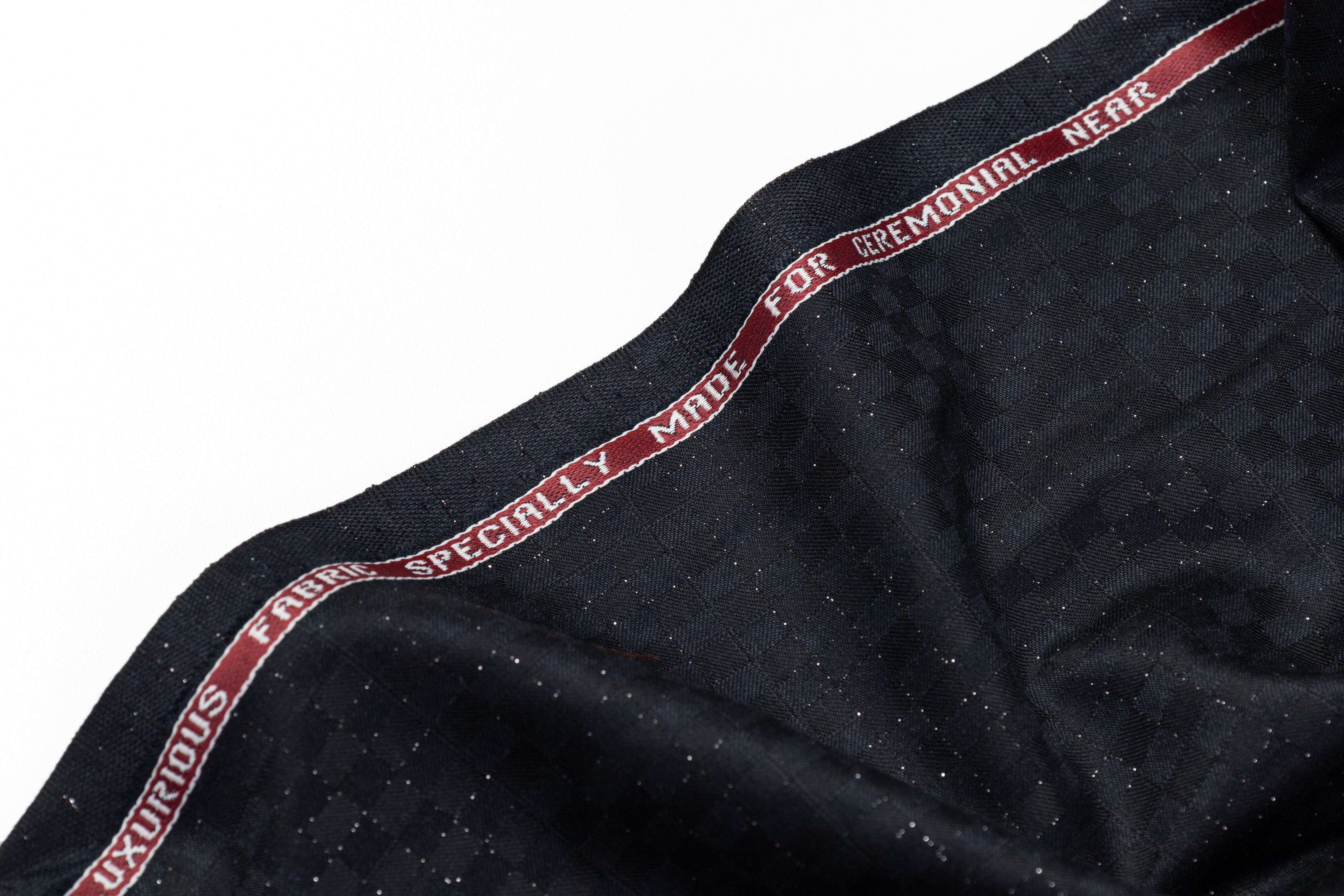 Guabello - Checked Metallic Italian Wool Suiting - Black / Silver