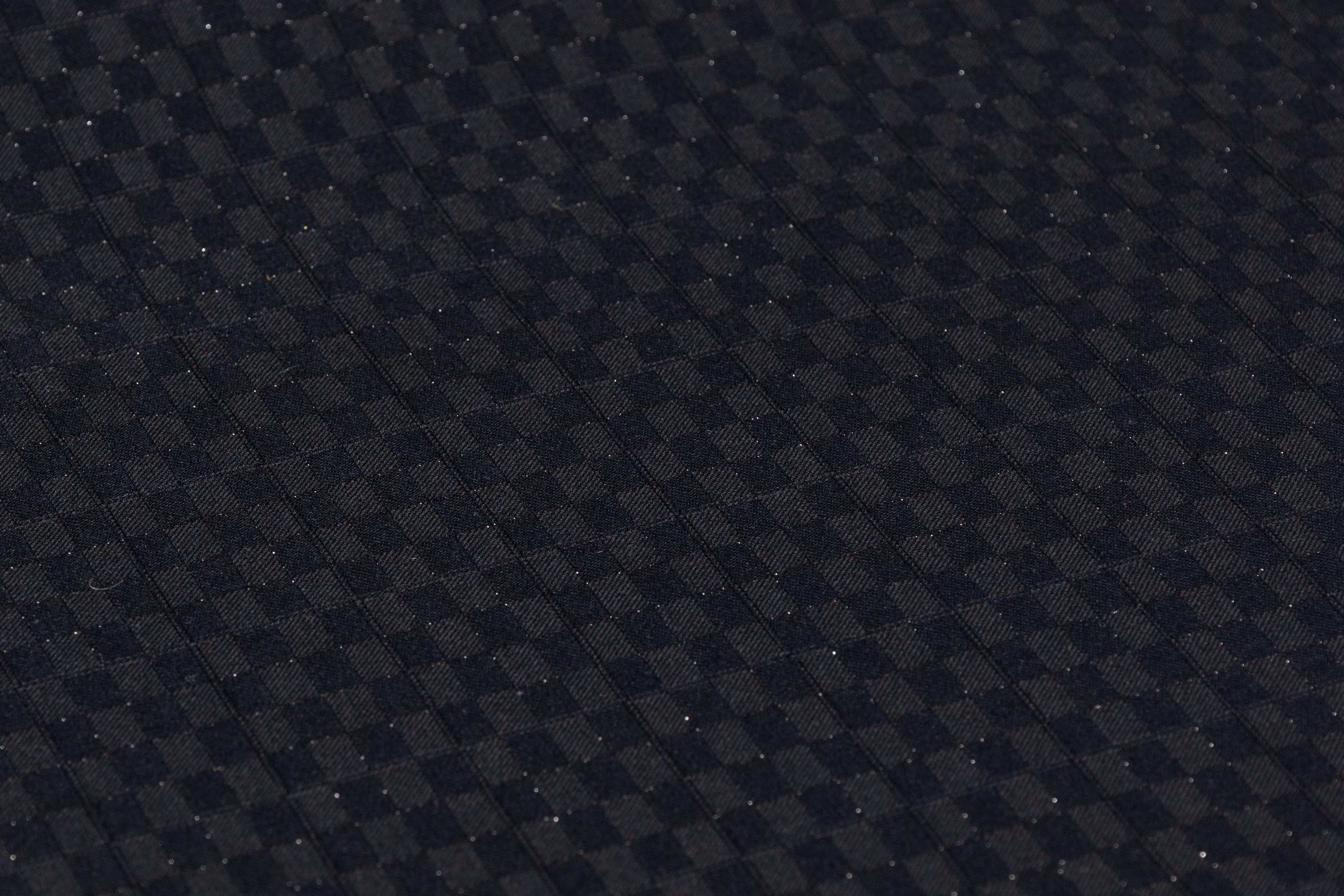 Guabello - Checked Metallic Italian Wool Suiting - Black / Silver