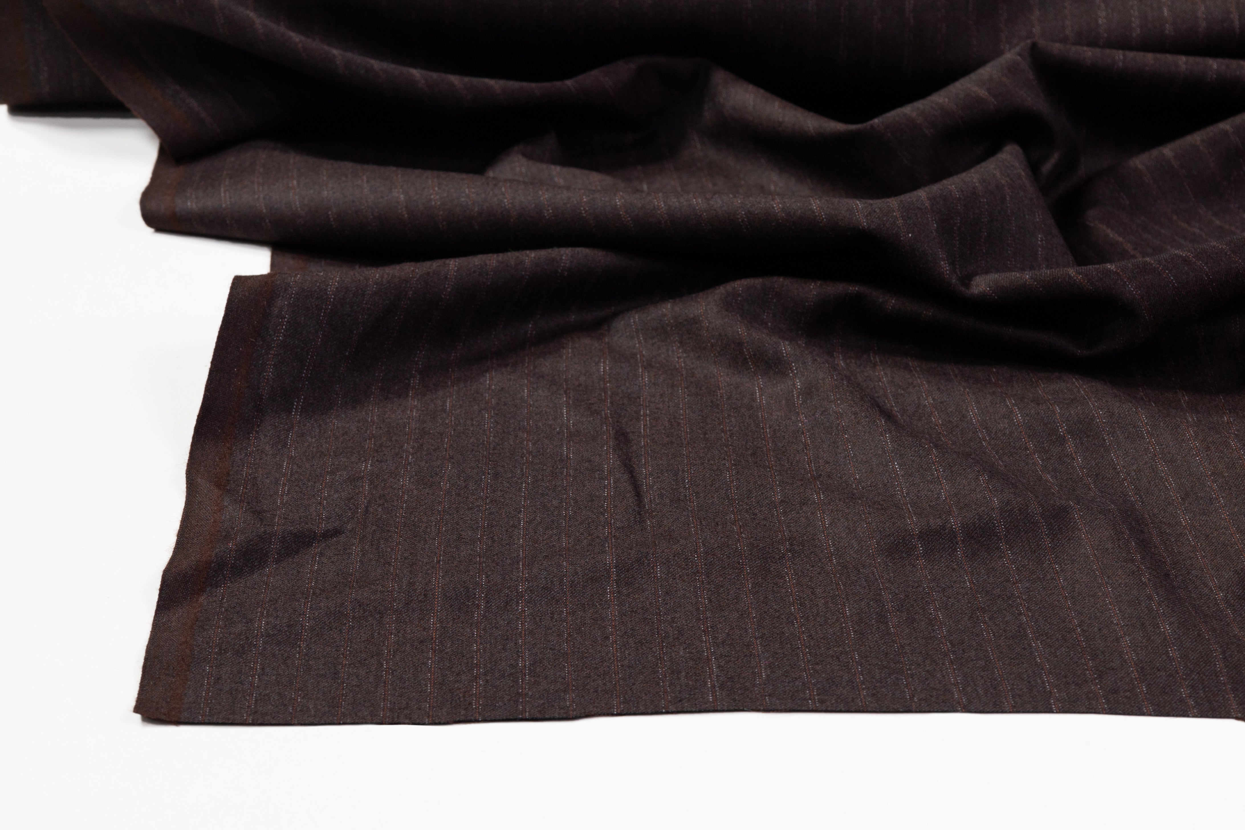 Striped Italian Wool Flannel - Brown