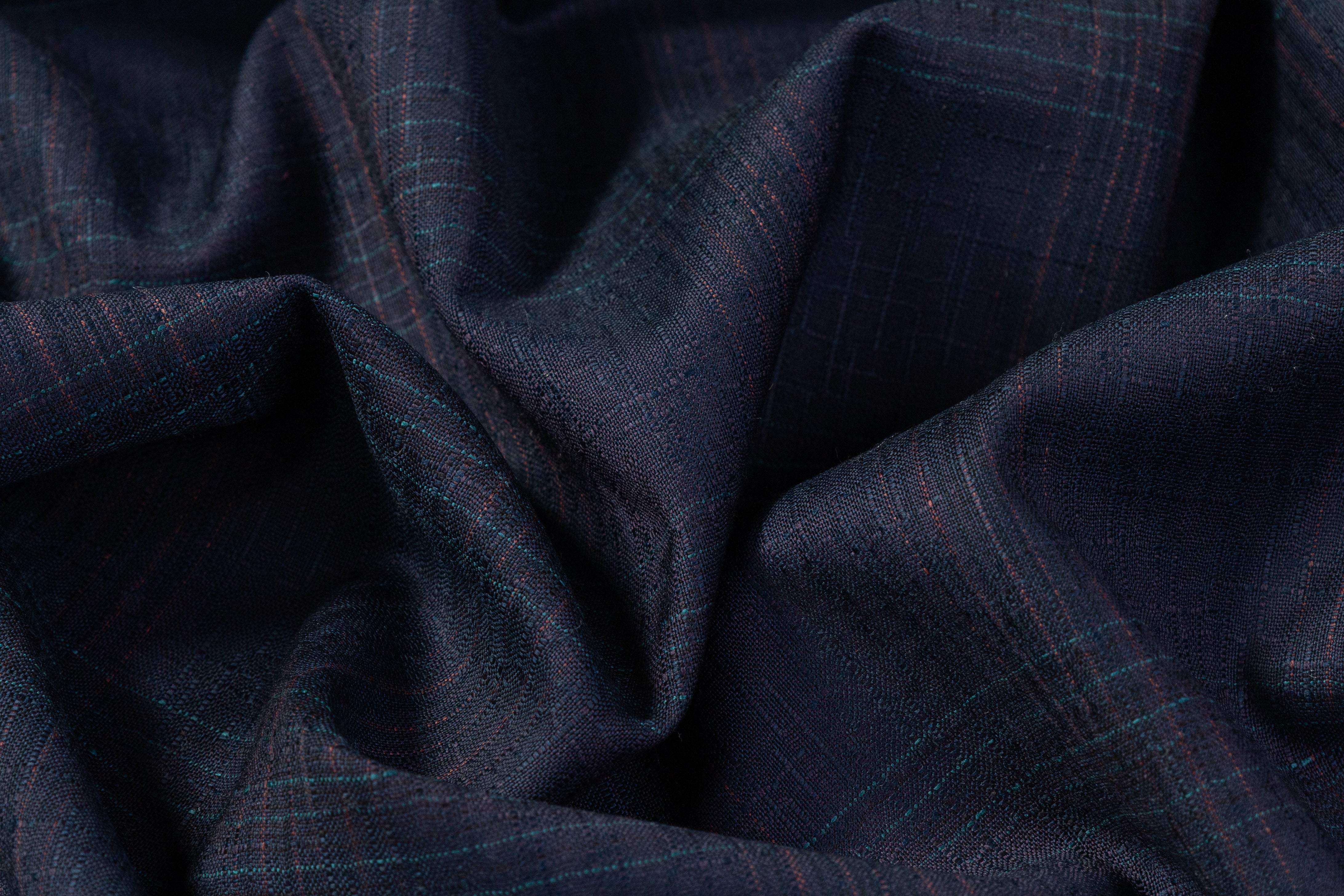 Checked Italian Wool Suiting - Purple / Teal / Brick