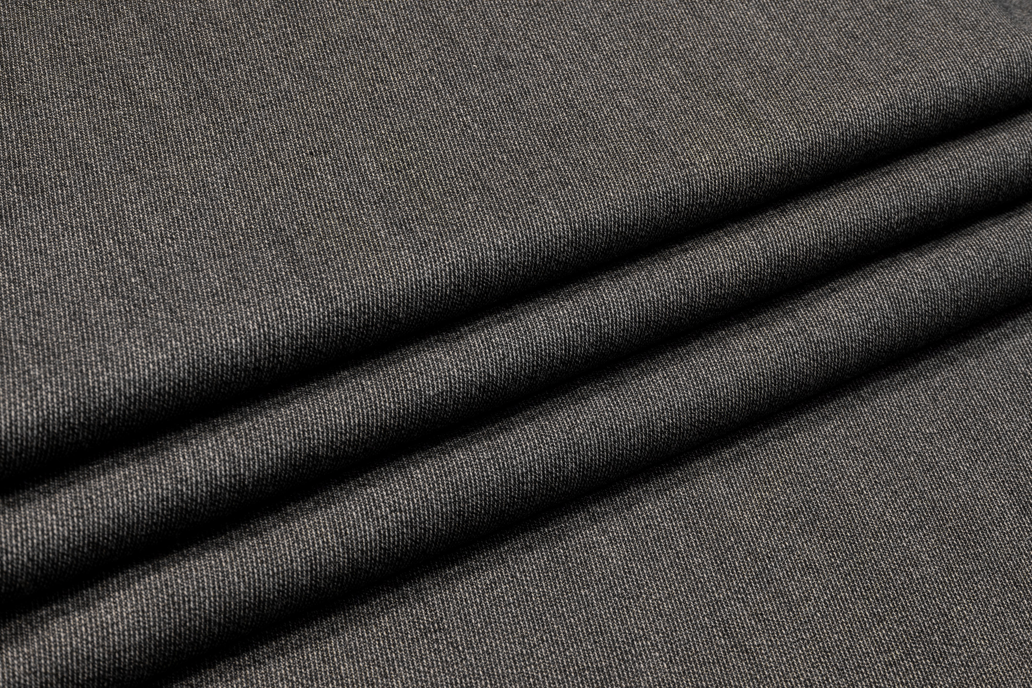 Marzotto - Italian Wool Twill Suiting - Charcoal Gray