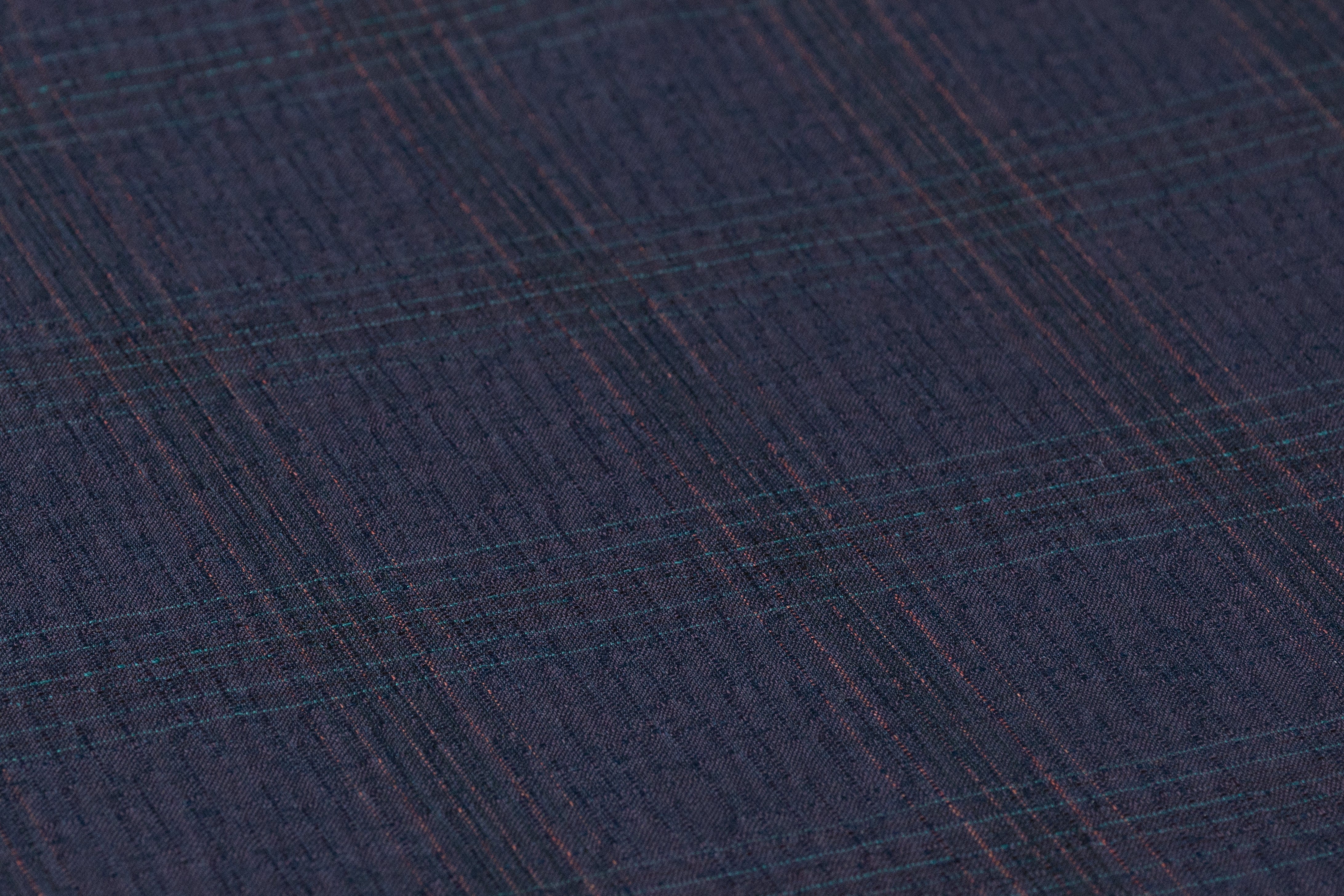 Checked Italian Wool Suiting - Purple / Teal / Brick