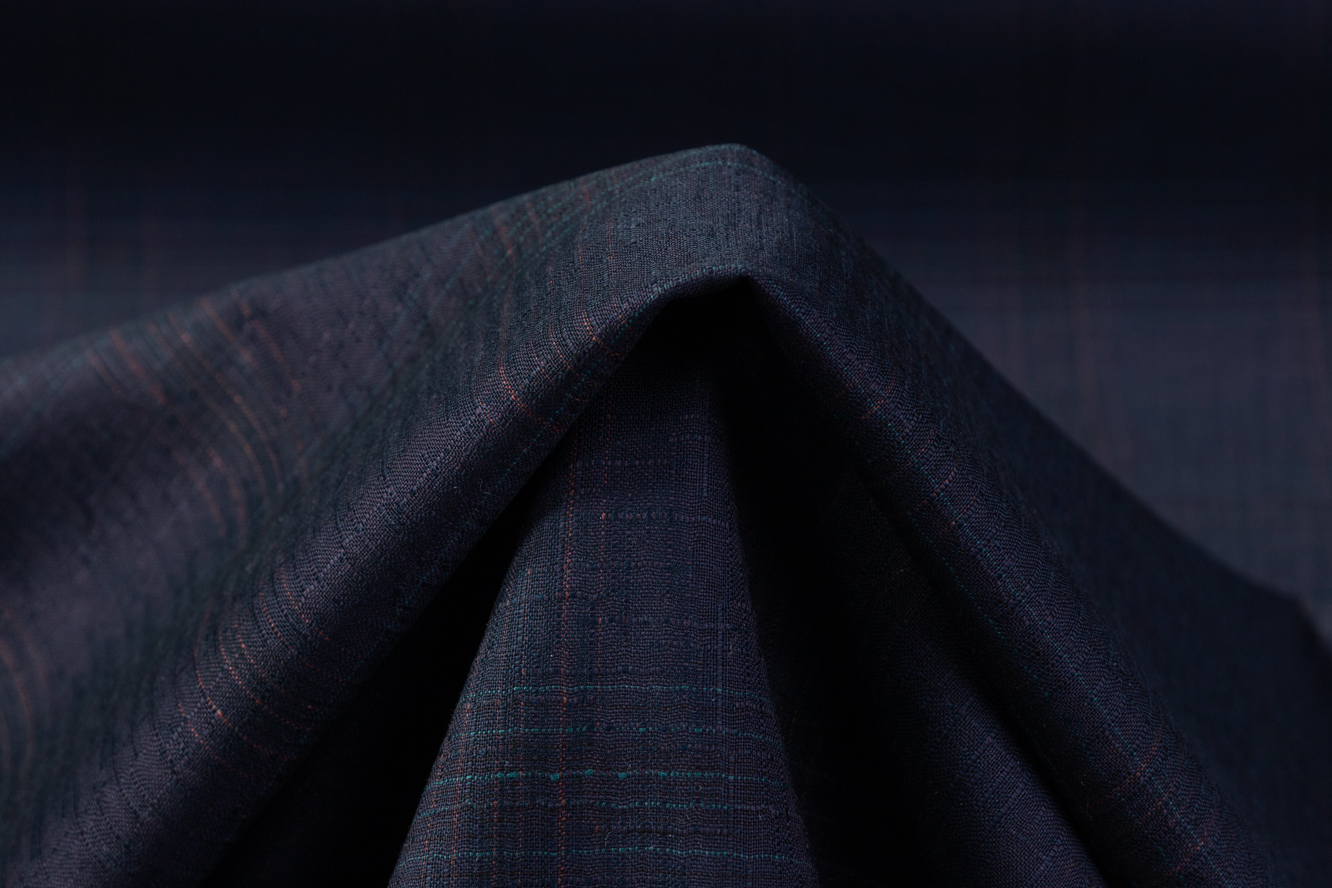 Checked Italian Wool Suiting - Purple / Teal / Brick