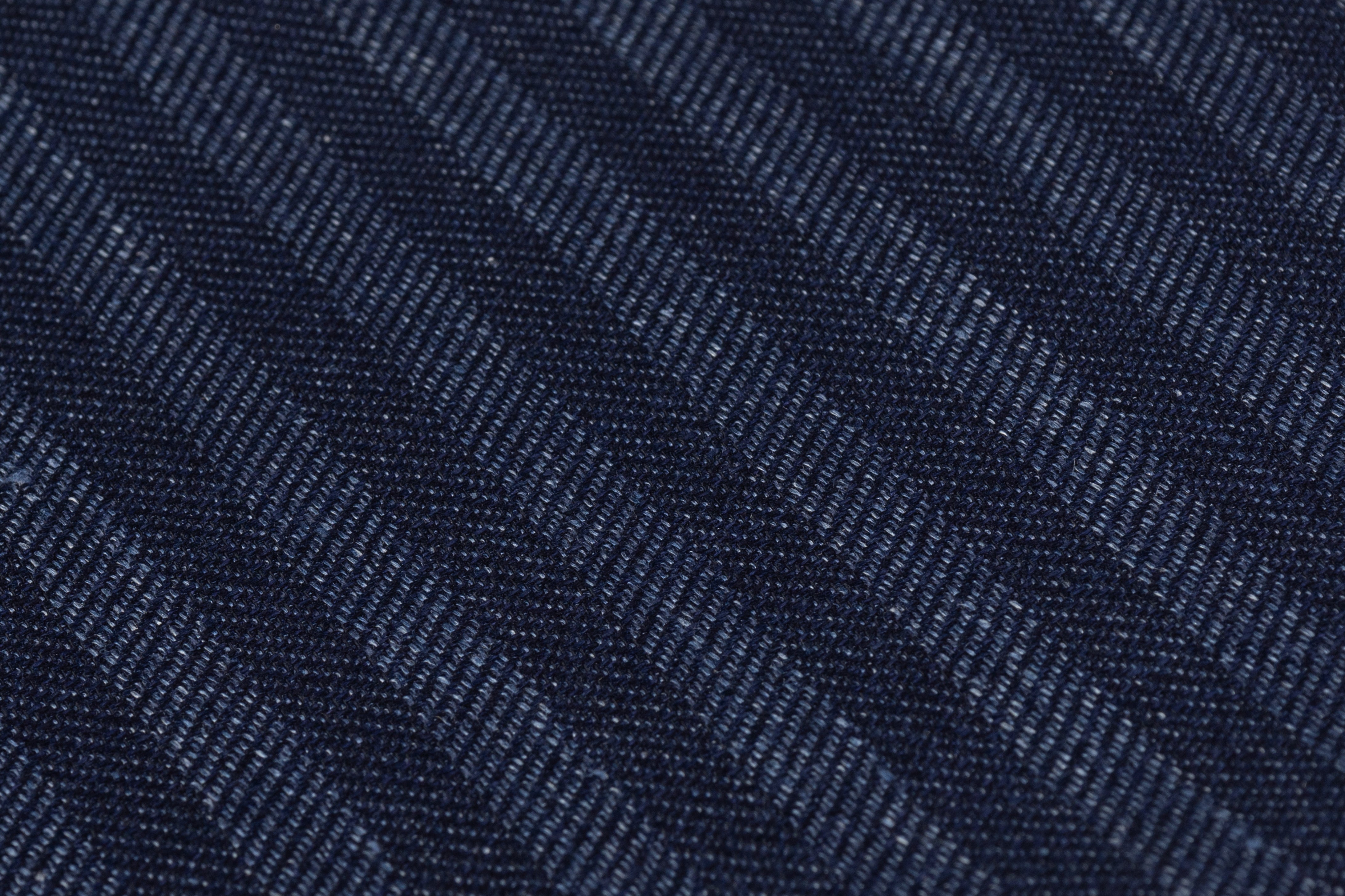 Ferla - Herringbone Italian Silk and Linen Suiting - Blue