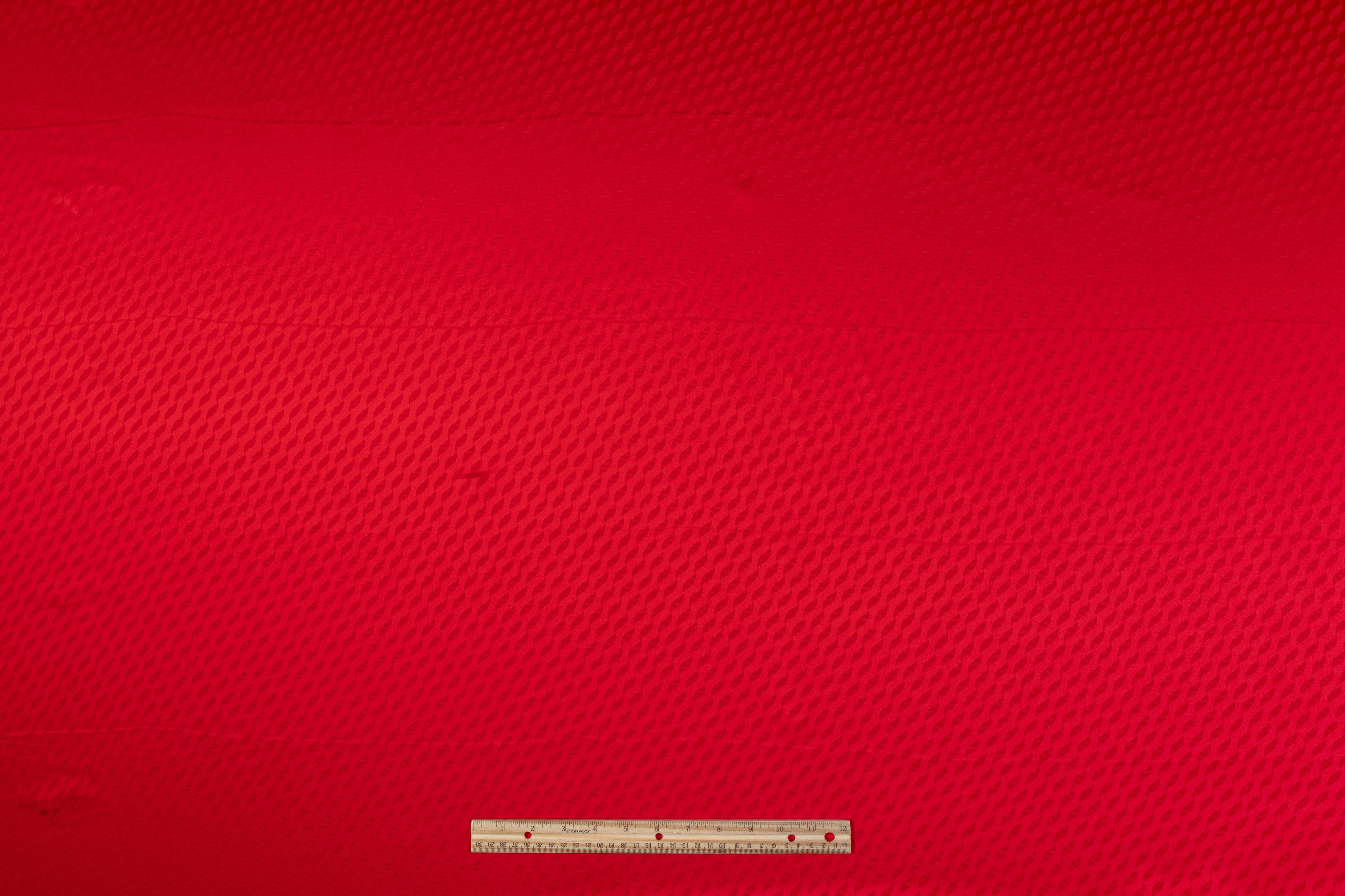 Italian Viscose Acetate Jacquard - Red