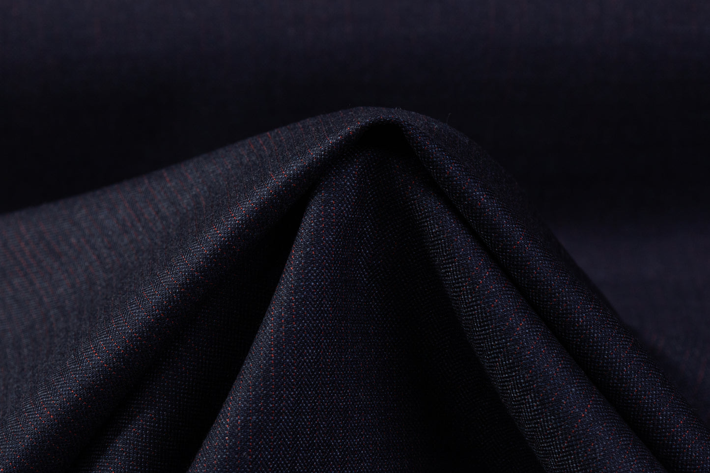 Carlo Barbera - Striped Italian Wool Suiting - Navy / Brick Red