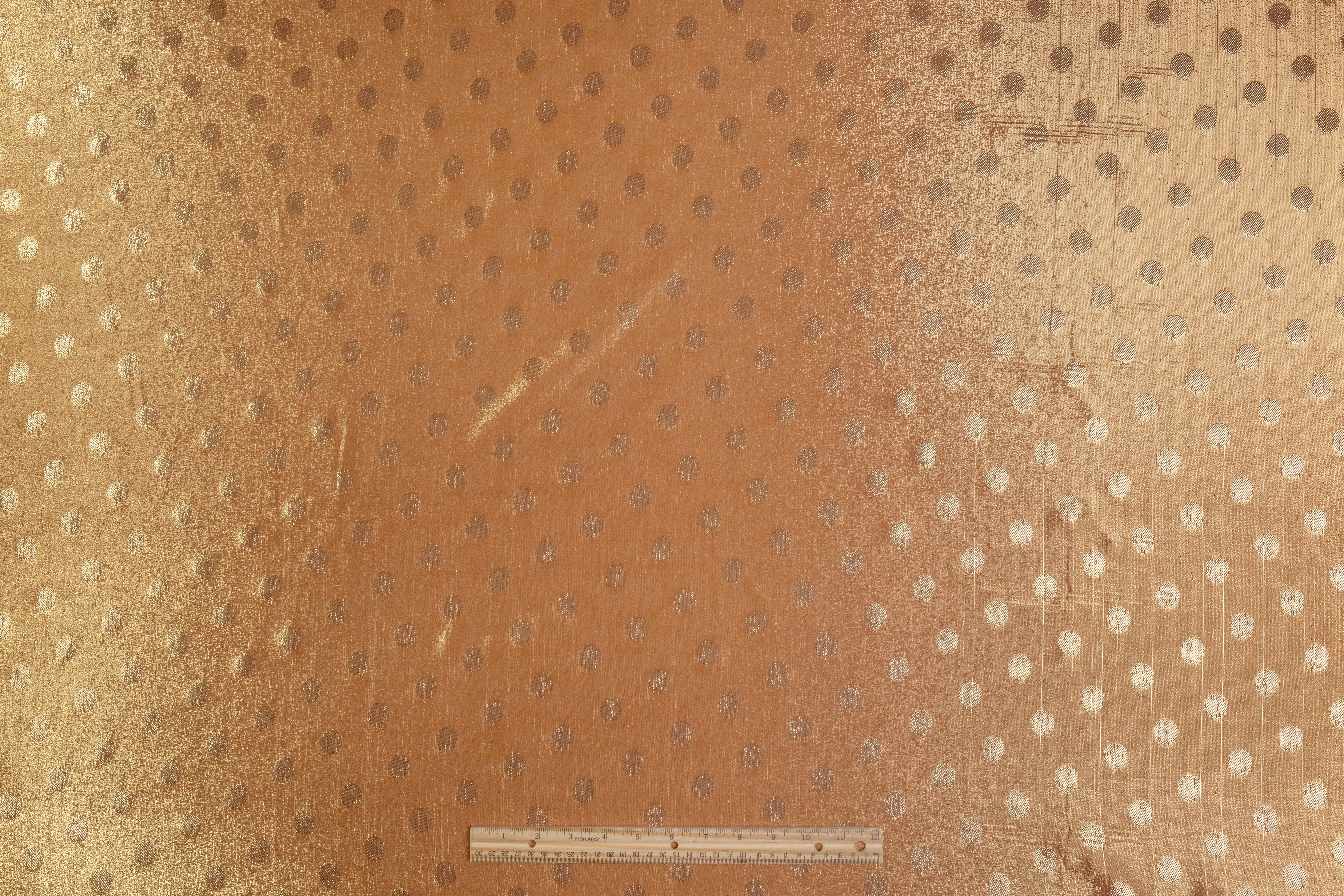 Polka Dot Italian Silk Lamé - Copper
