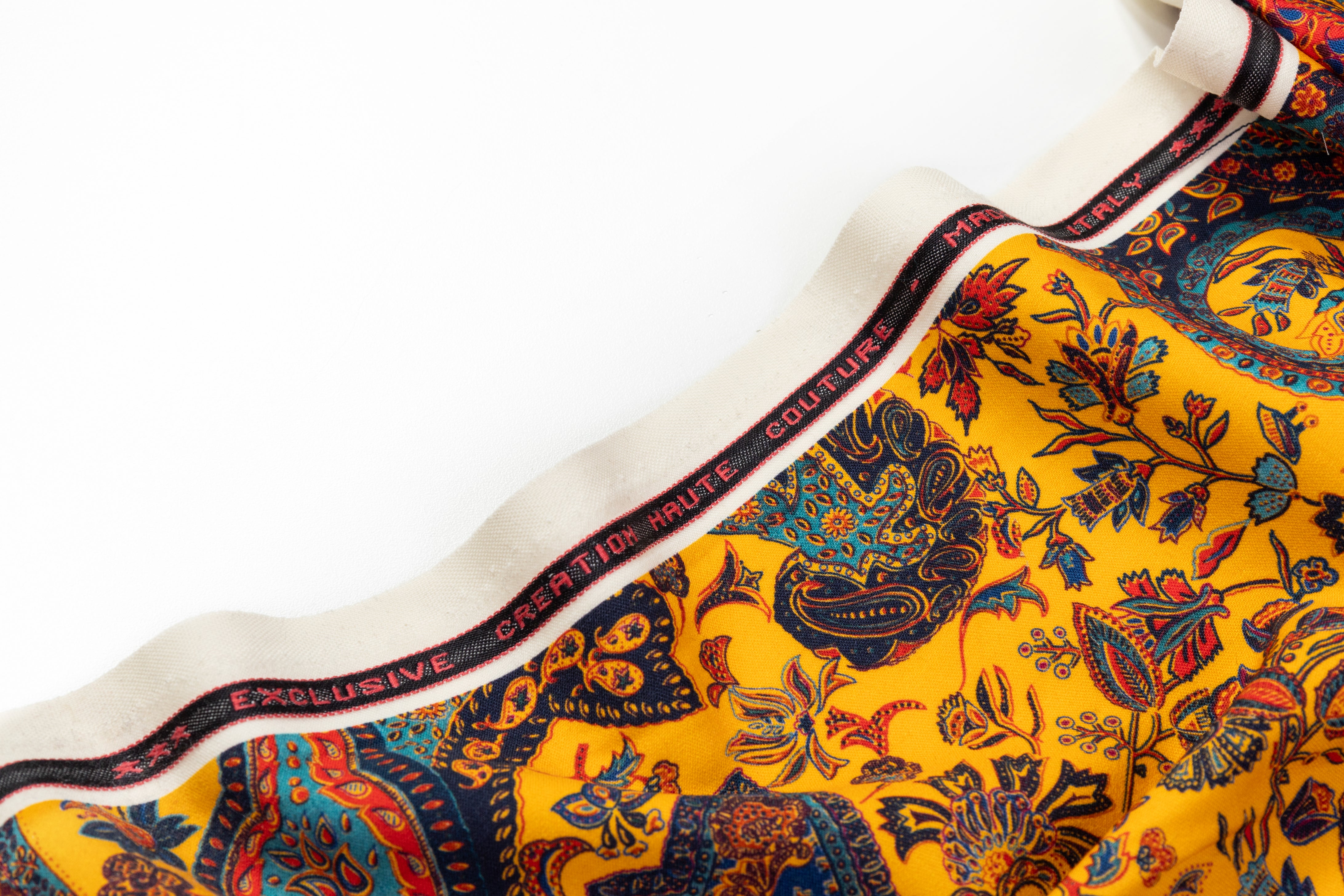 Paisley Printed Italian Wool - Golden Yellow