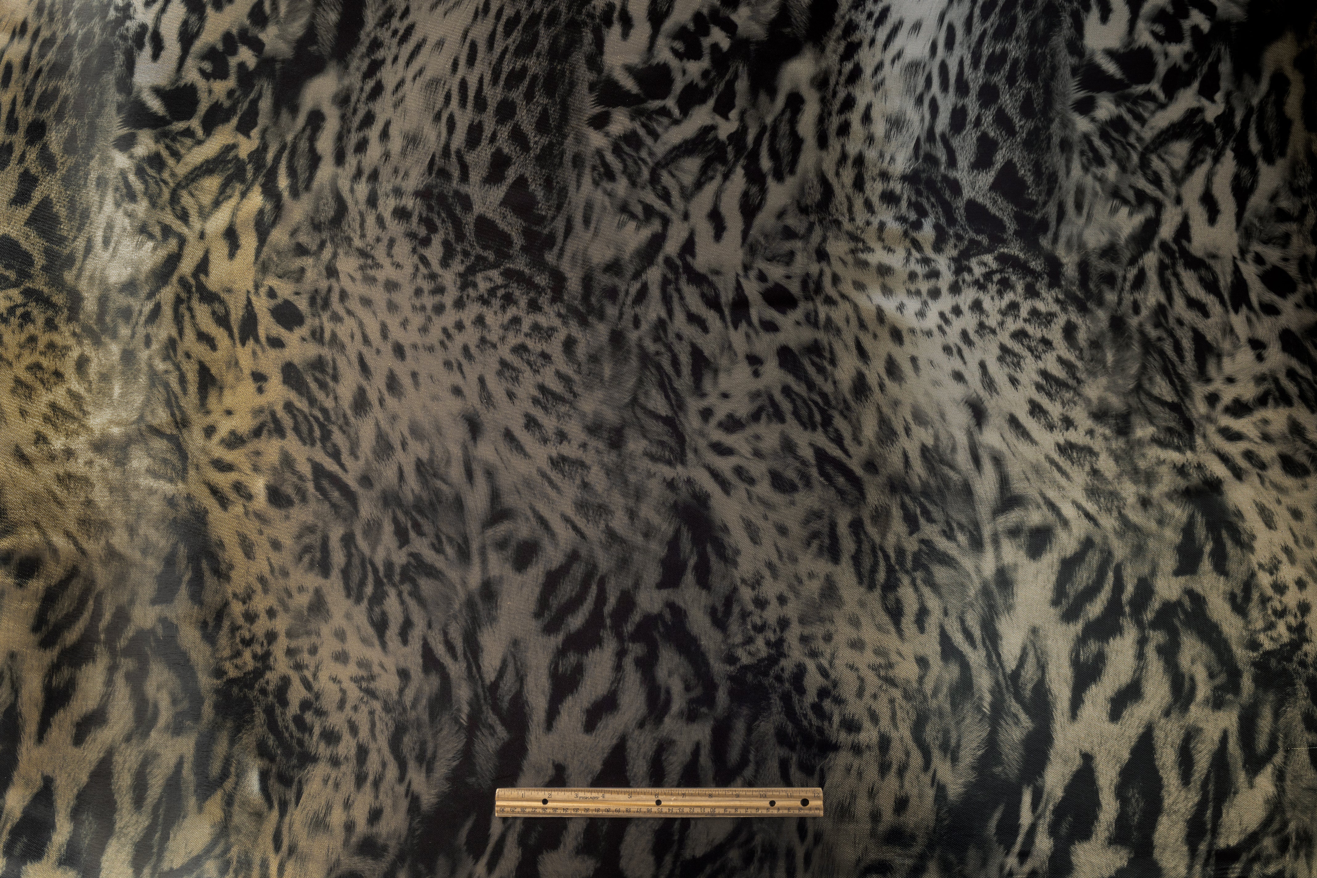 Ruffo Coli - Cheetah Metallic Italian Silk Blend Liquid Satin - Smoky Black / Gold