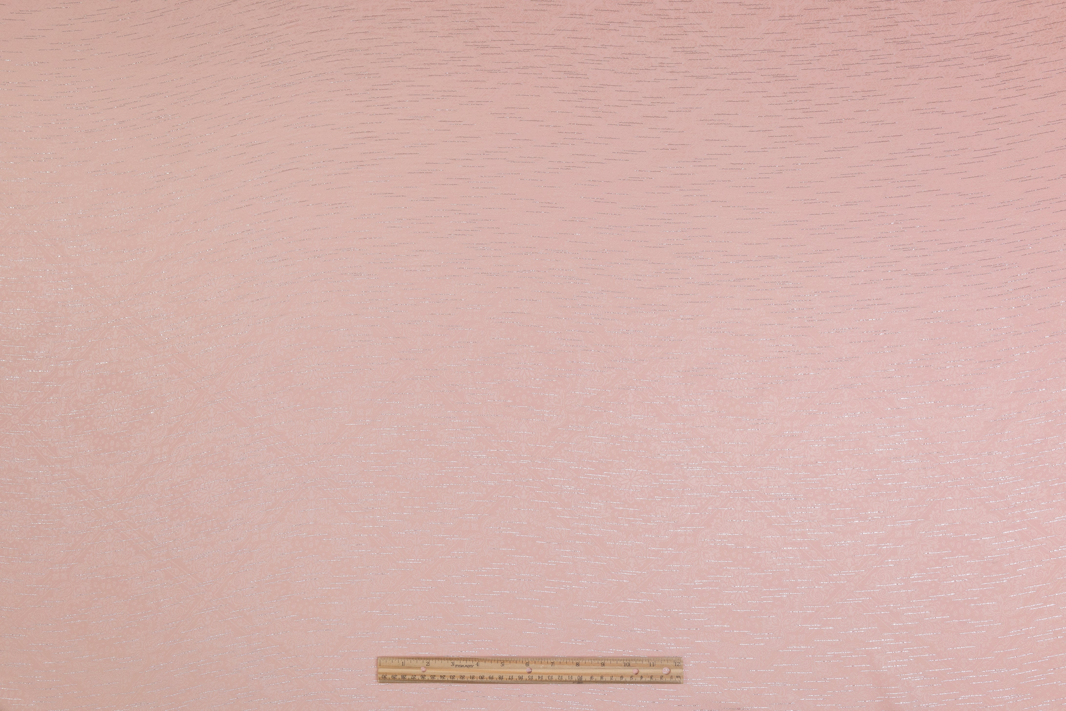 Metallic Italian Silk Crepe De Chine Jacquard - Pink
