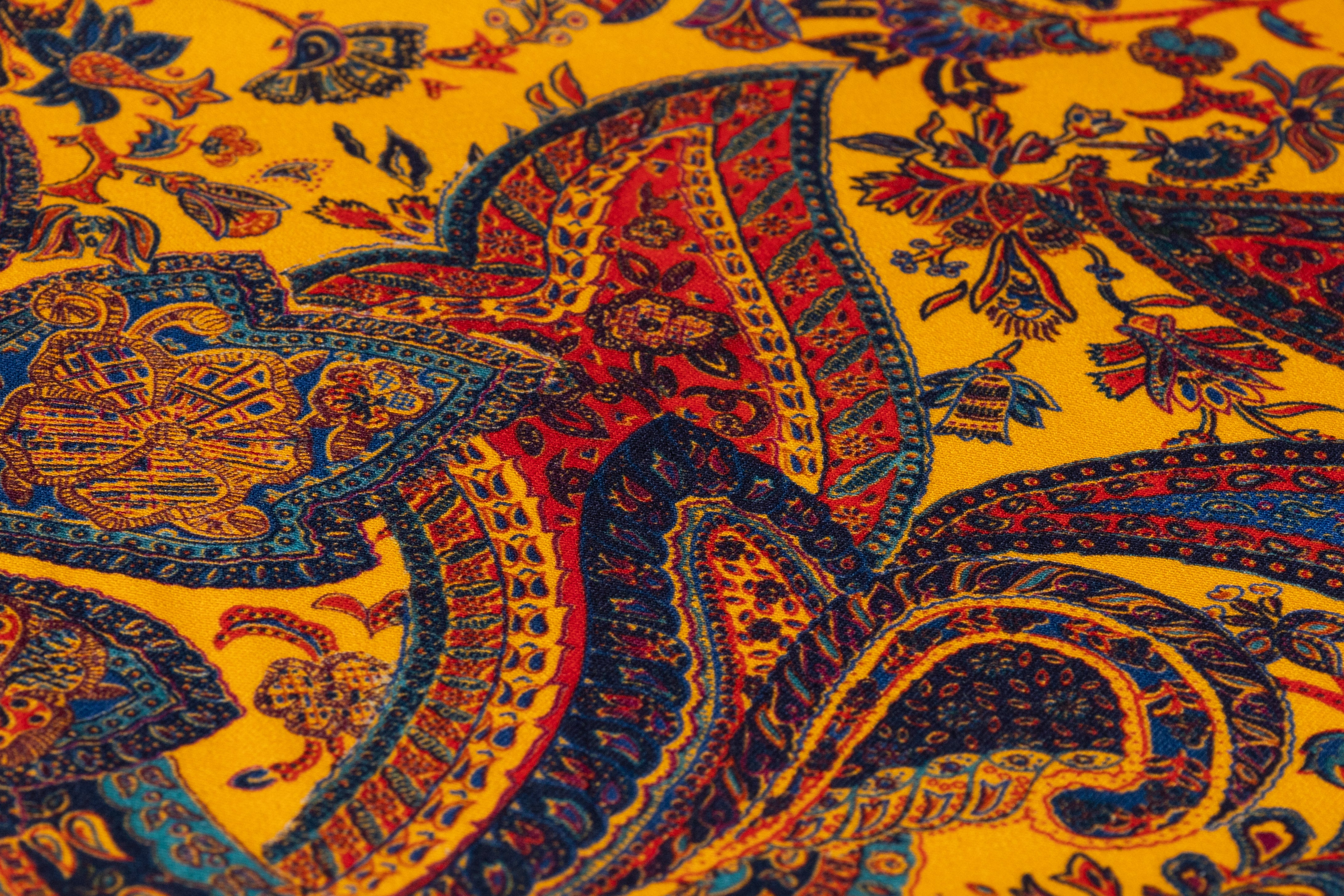 Paisley Printed Italian Wool - Golden Yellow