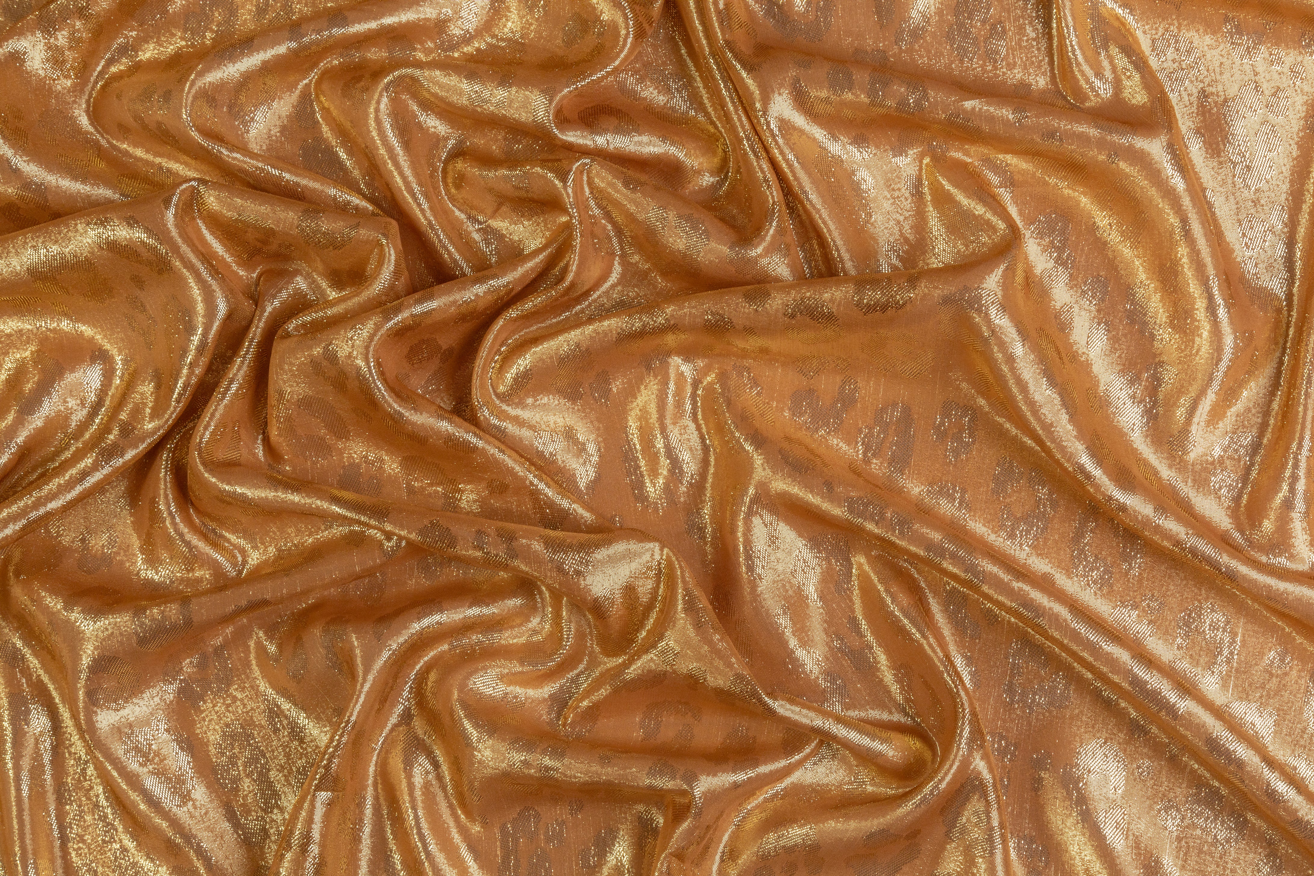 Cheetah Design Silk Lamé - Copper