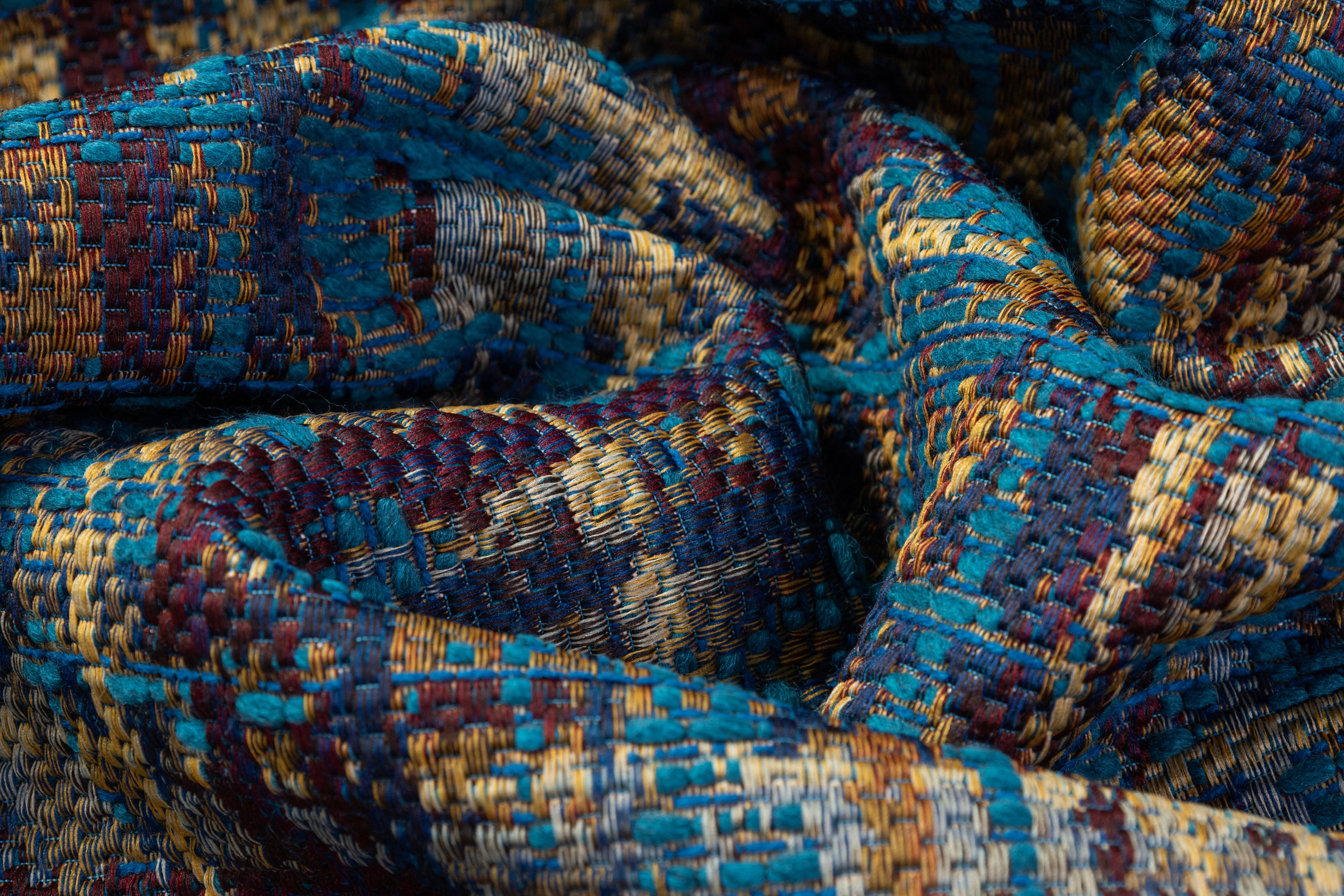 Etro - Checked Italian Tweed Brocade - Burgundy / Blue / Gold