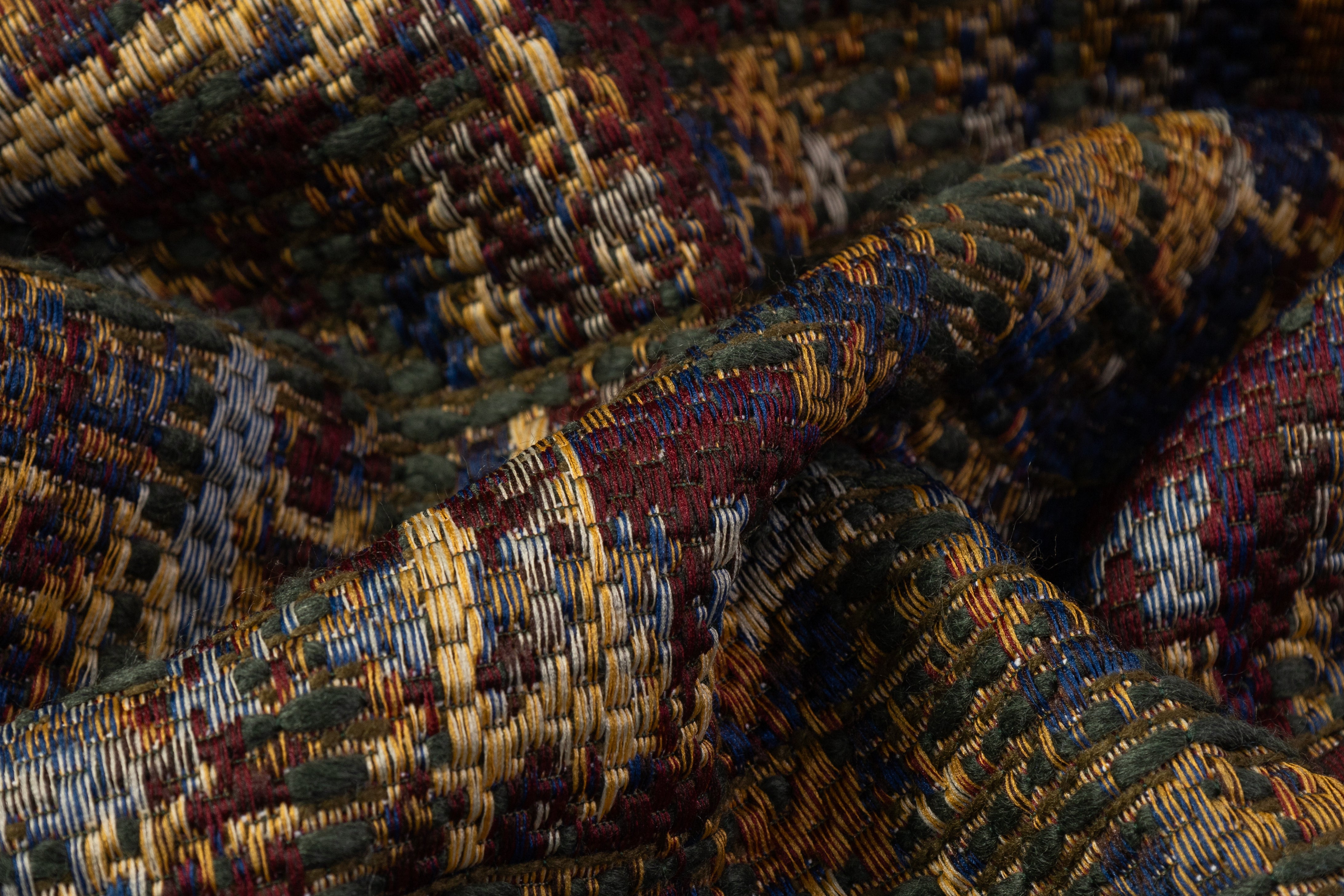 Etro - Checked Italian Tweed Brocade - Burgundy / Green / Gold