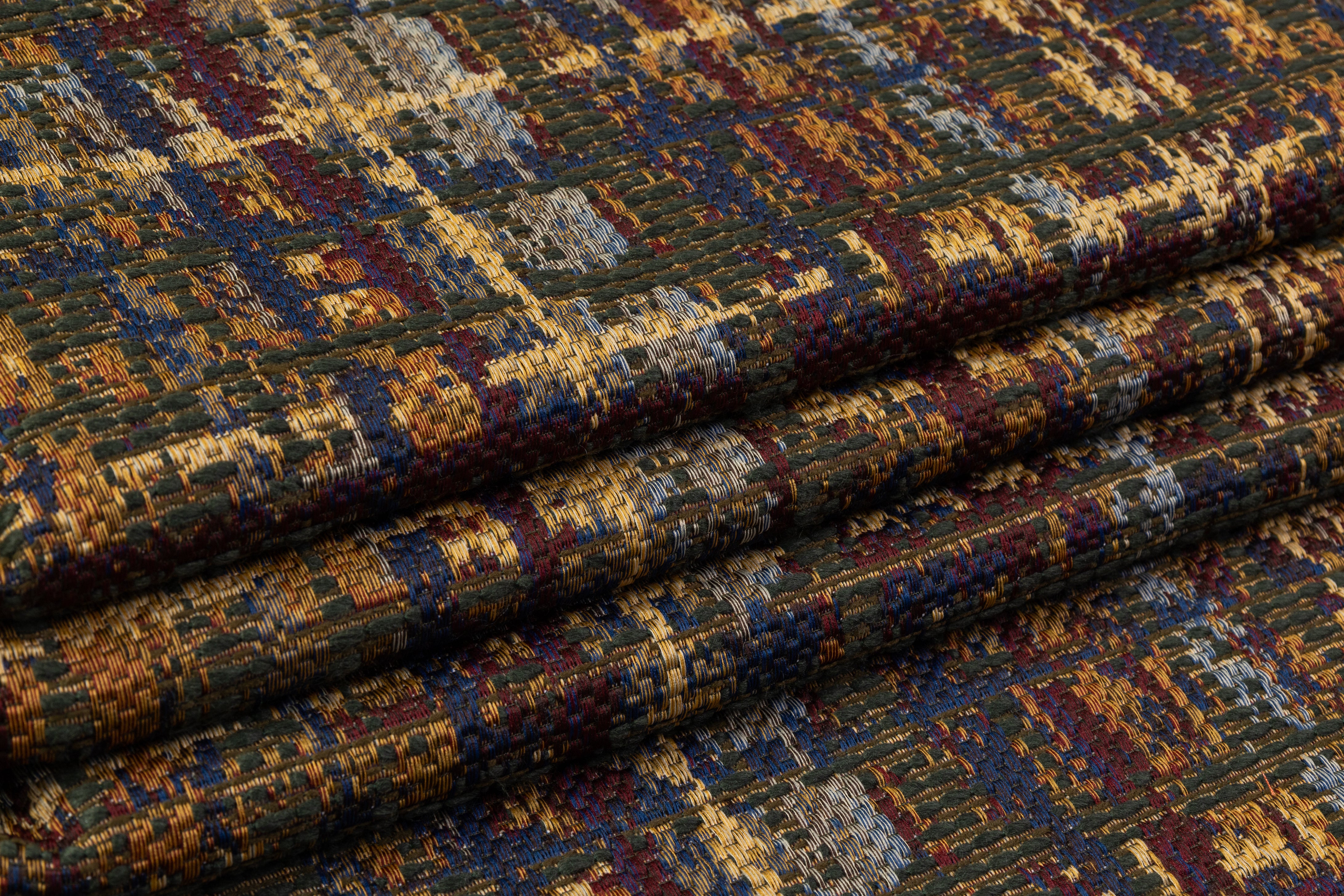 Etro - Checked Italian Tweed Brocade - Burgundy / Green / Gold