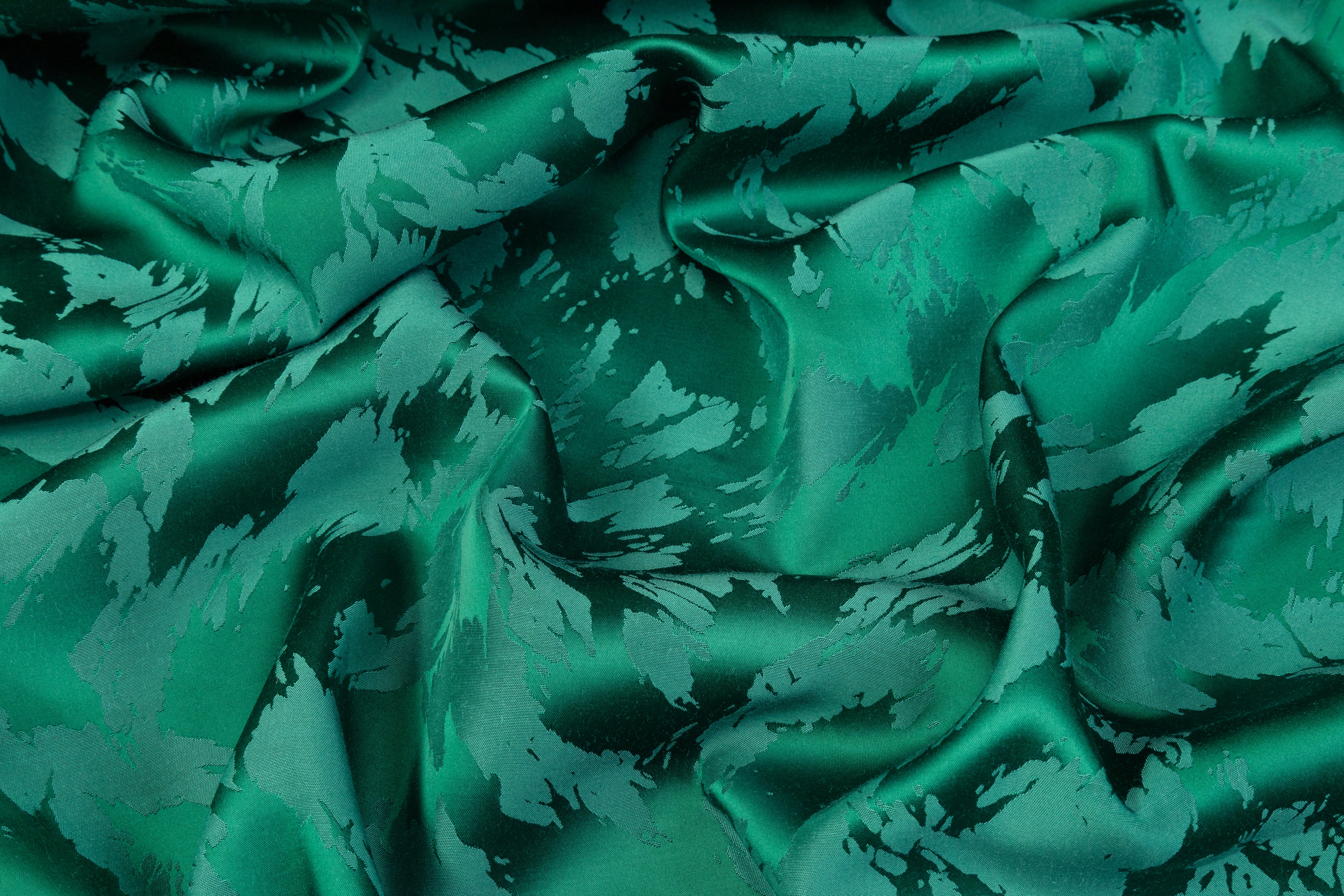 Italian Acetate Viscose Jacquard - Emerald Green