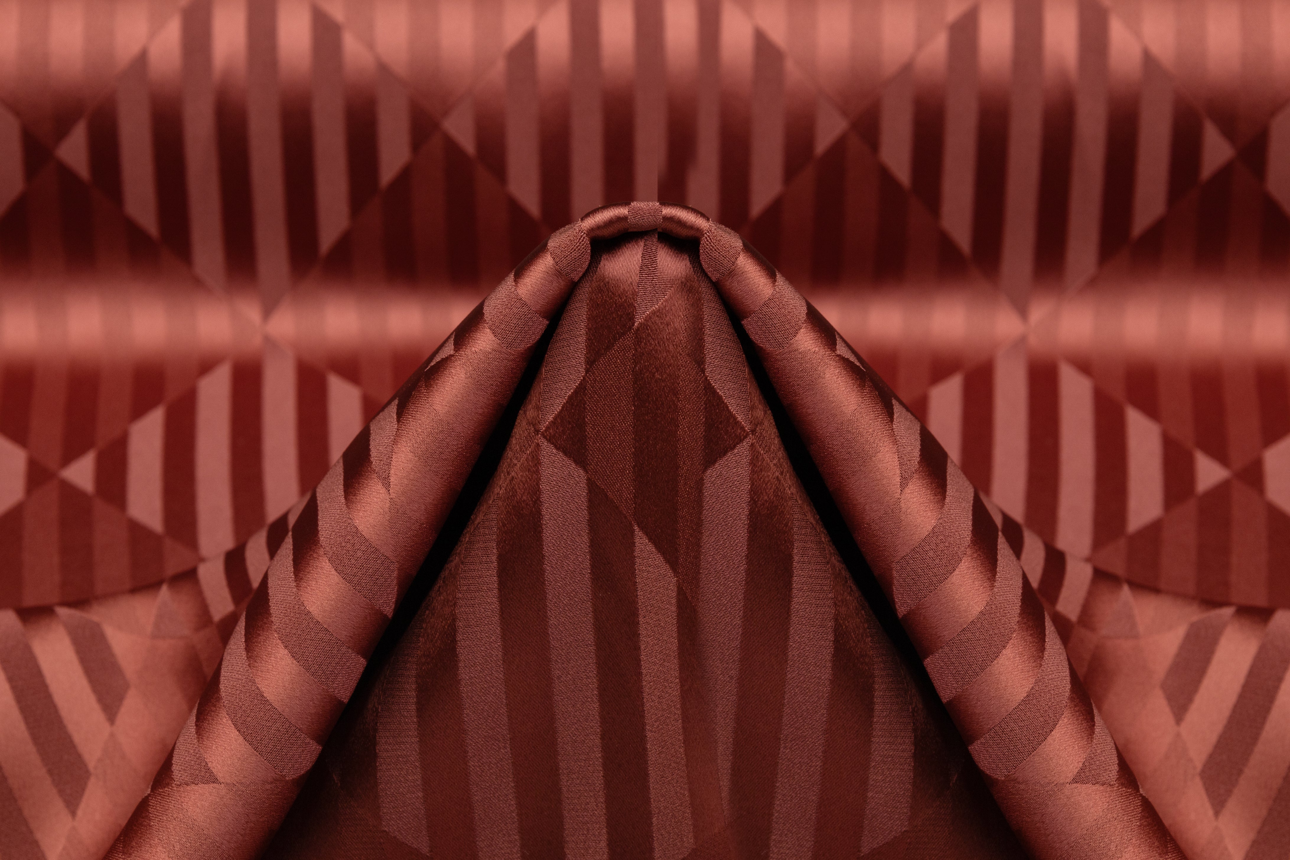 Italian Viscose Acetate Jacquard - Rust