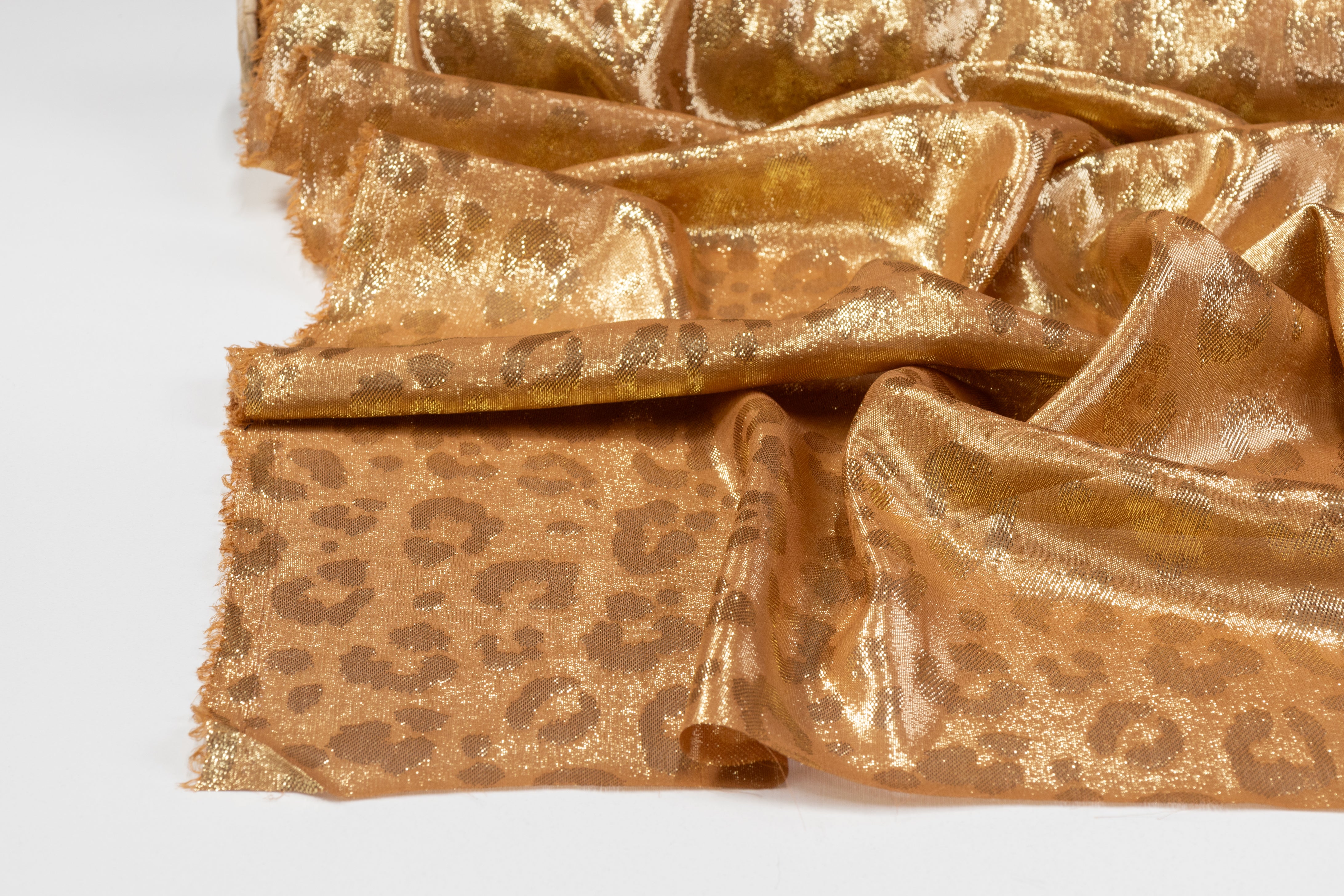 Cheetah Design Silk Lamé - Copper