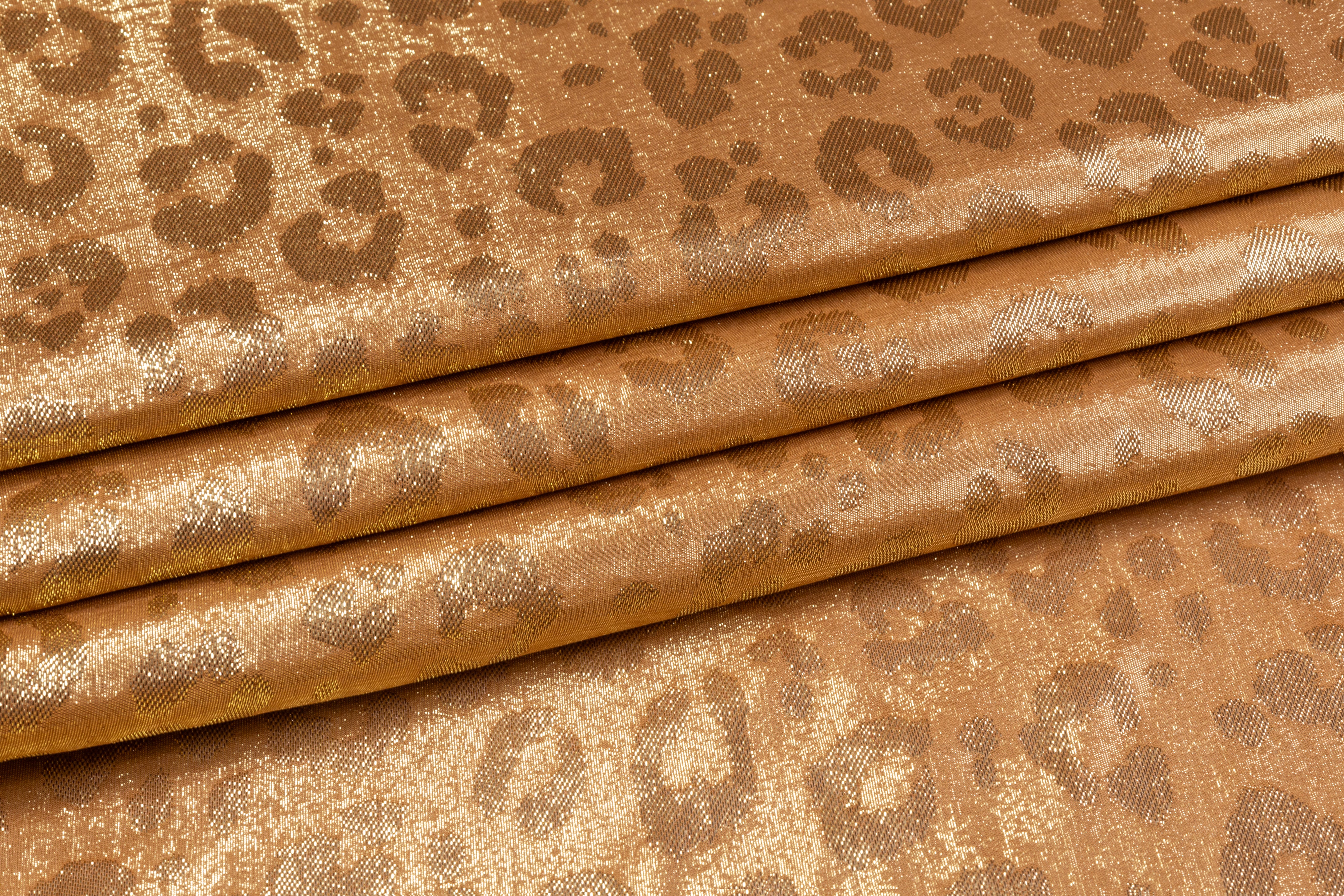 Cheetah Design Silk Lamé - Copper