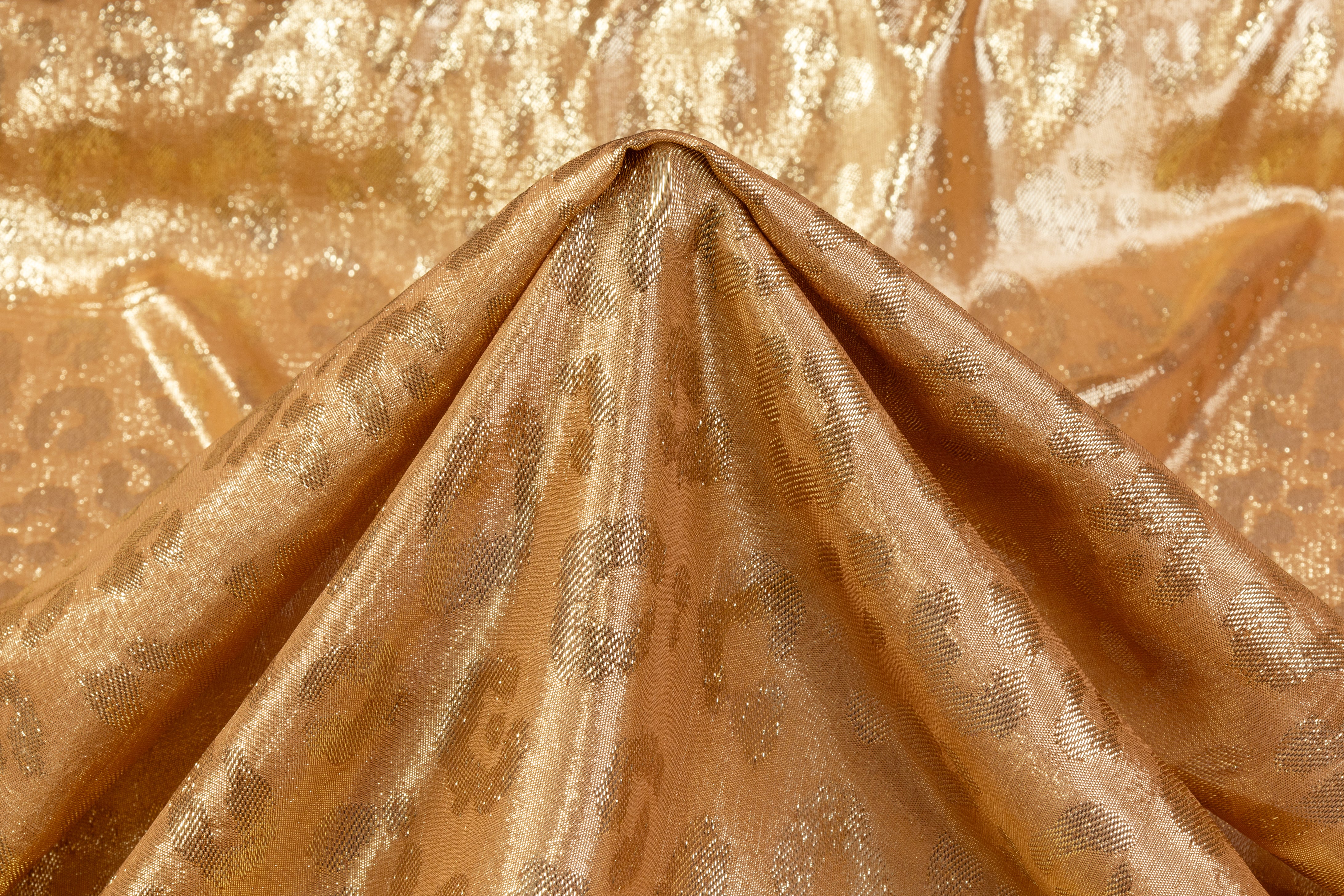 Cheetah Design Silk Lamé - Copper