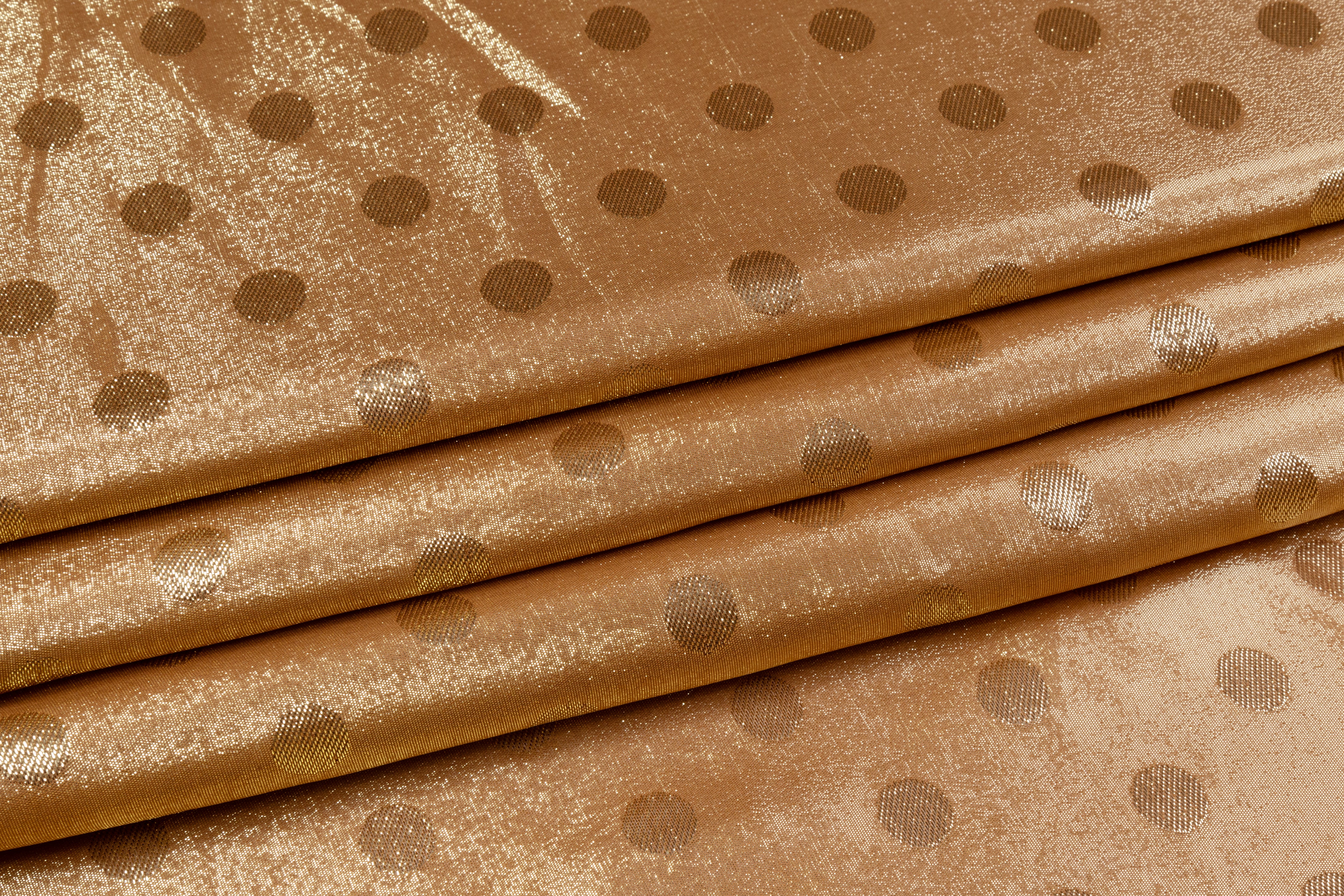 Polka Dot Italian Silk Lamé - Copper
