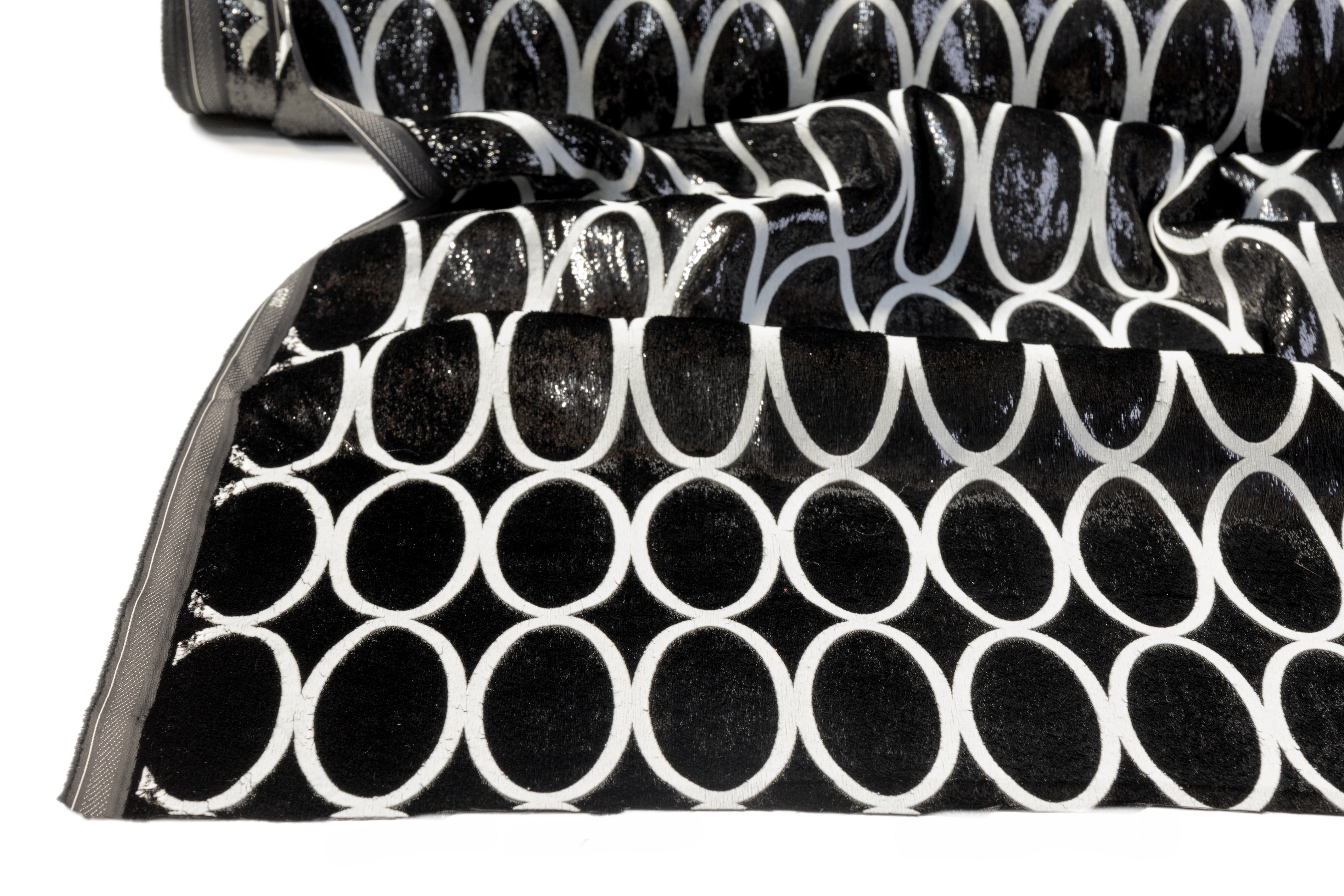 Flocked Metallic Italian Velvet - Black / Gray