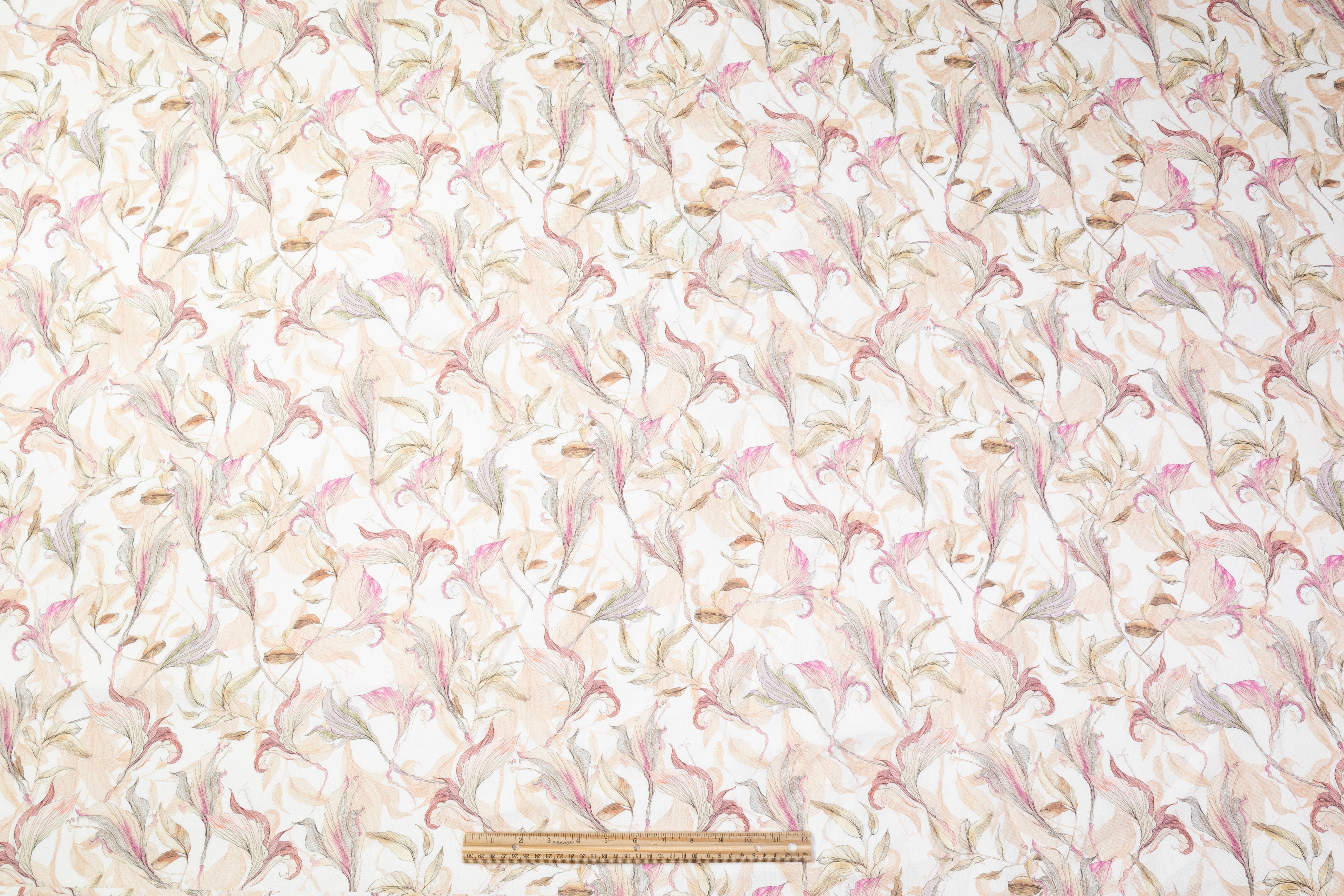 Floral Linen - Sage / Pink / Beige