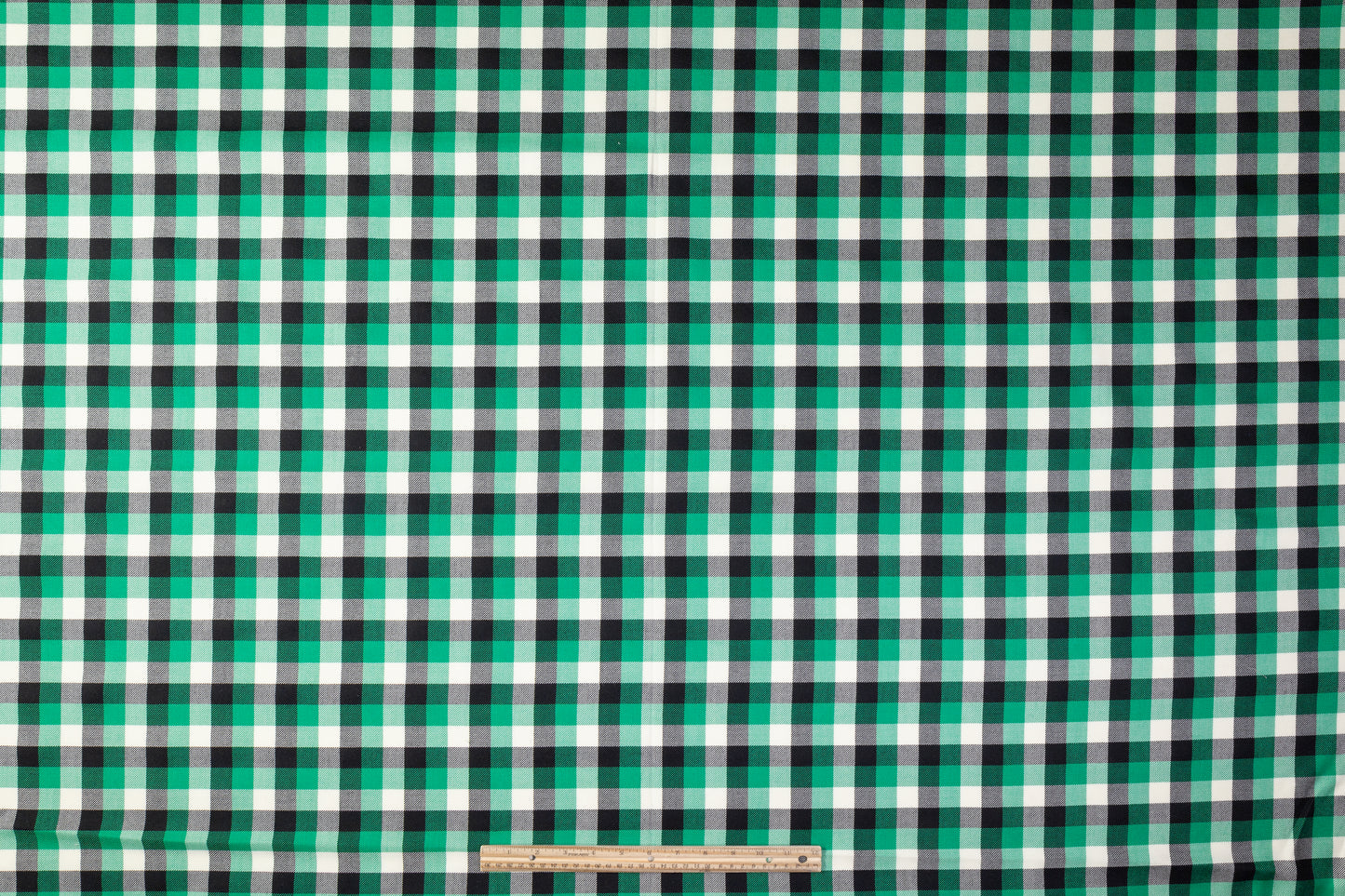 Tartan Italian Wool Suiting - Green / Black / White