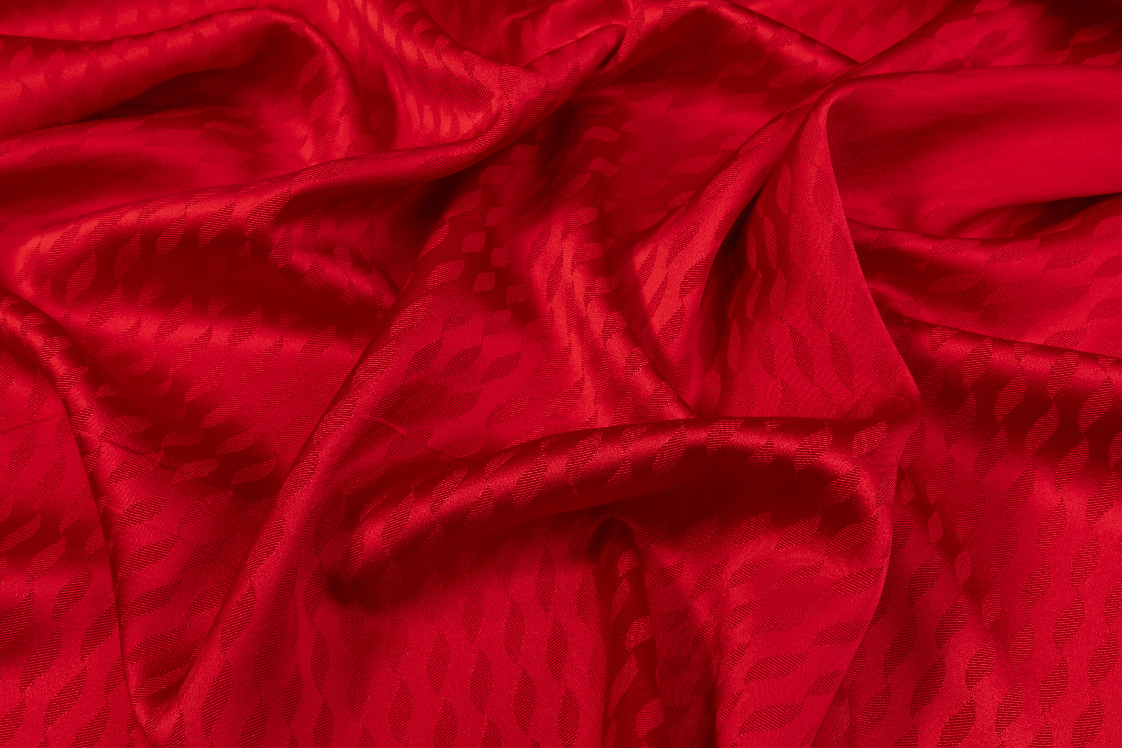 Italian Viscose Acetate Jacquard - Red