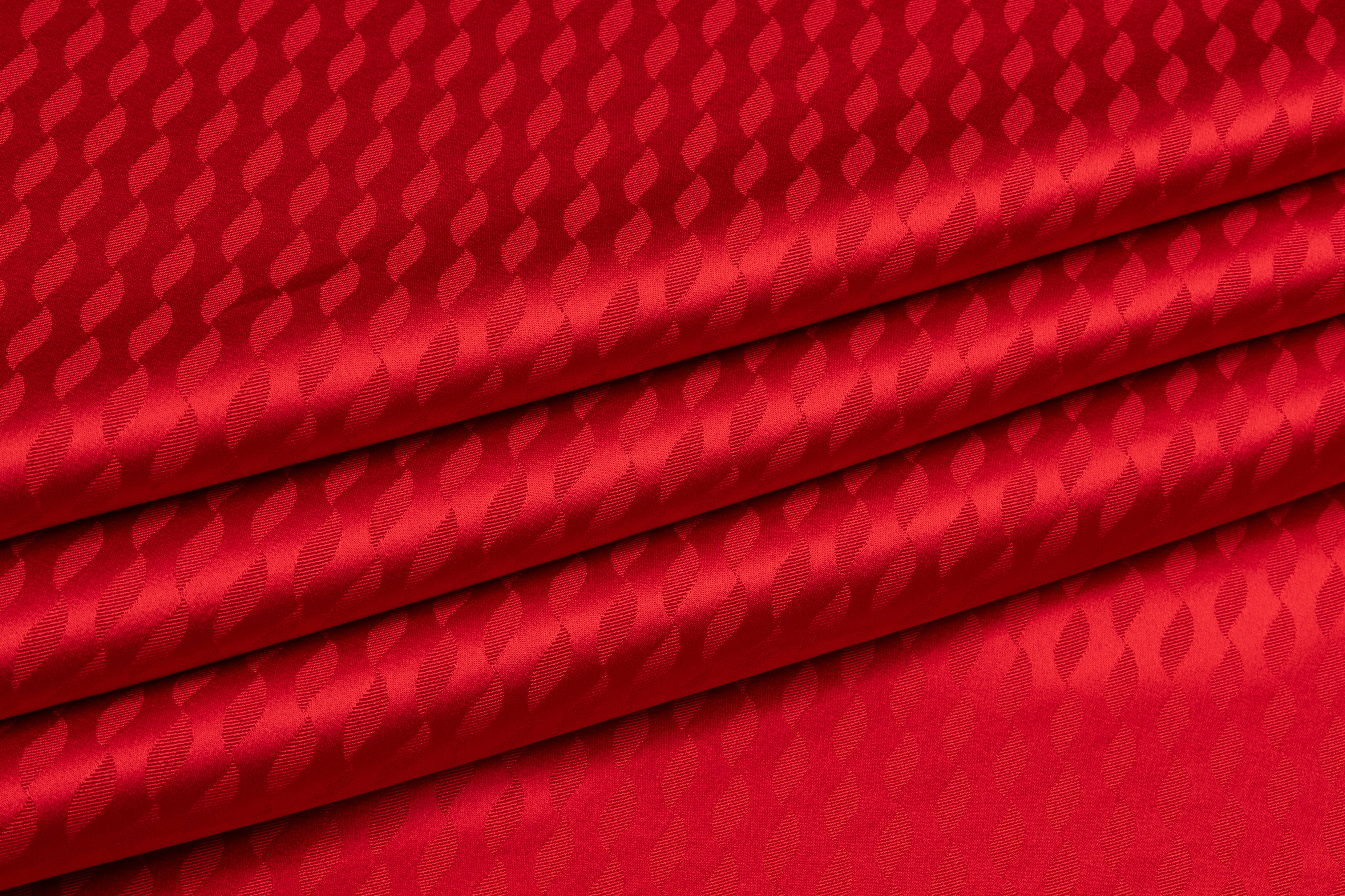 Italian Viscose Acetate Jacquard - Red