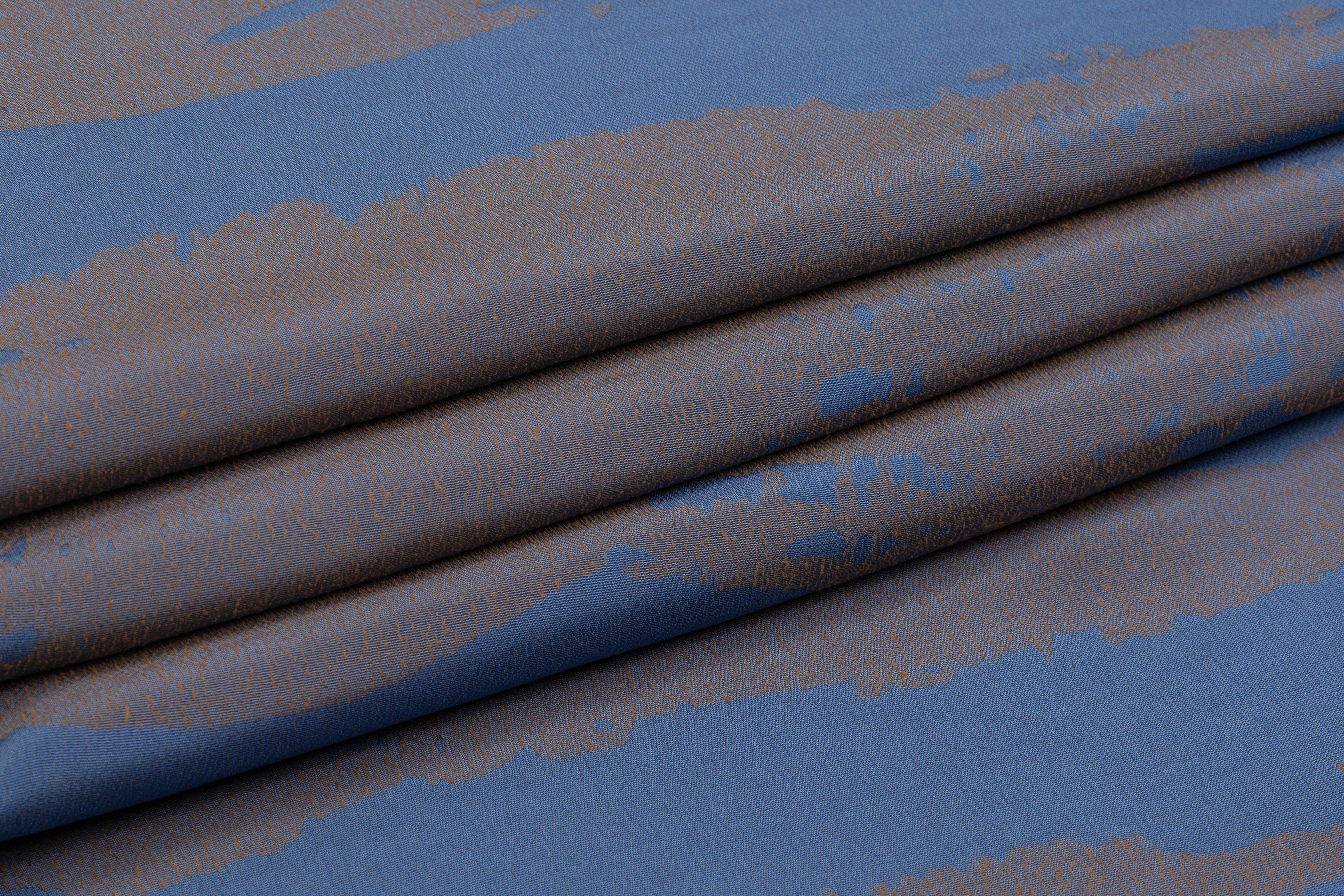 Italian Acetate Viscose Crepe - Blue / Copper