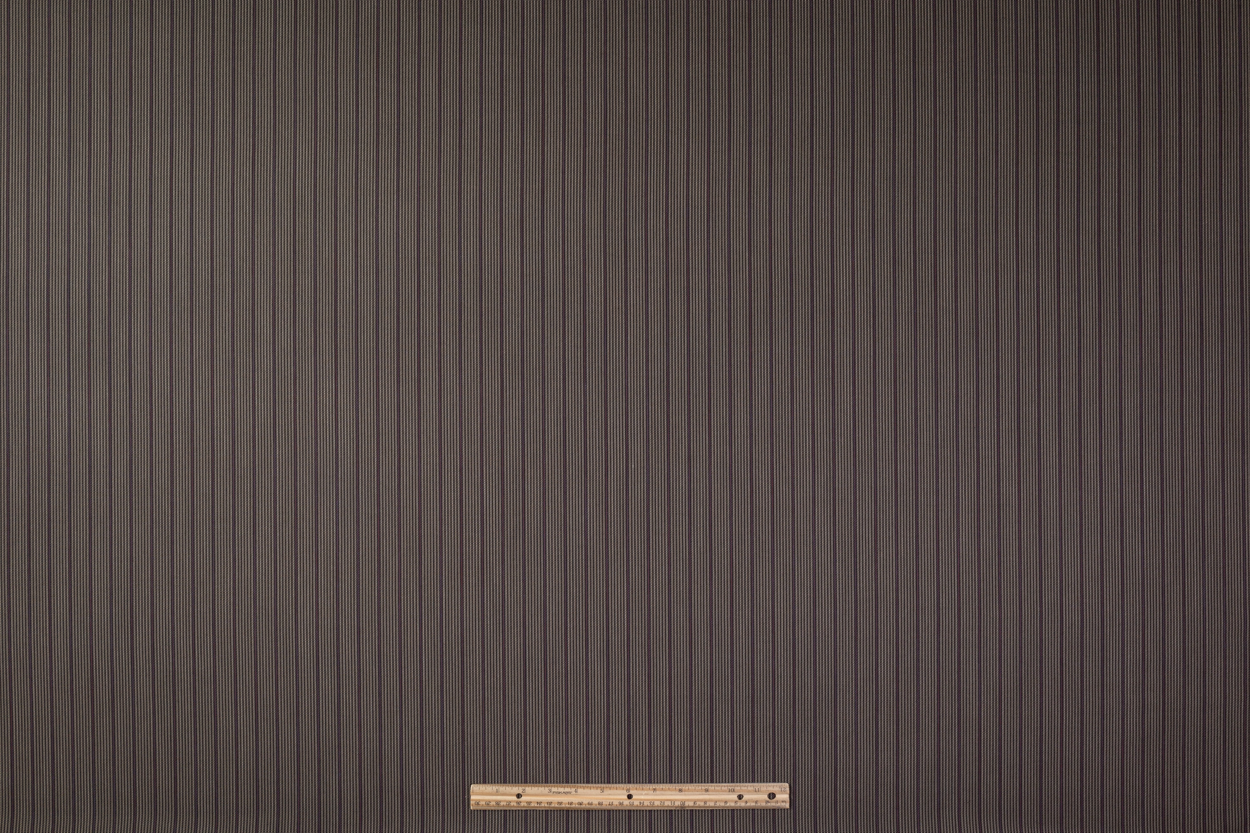 Striped Italian Wool Suiting - Taupe