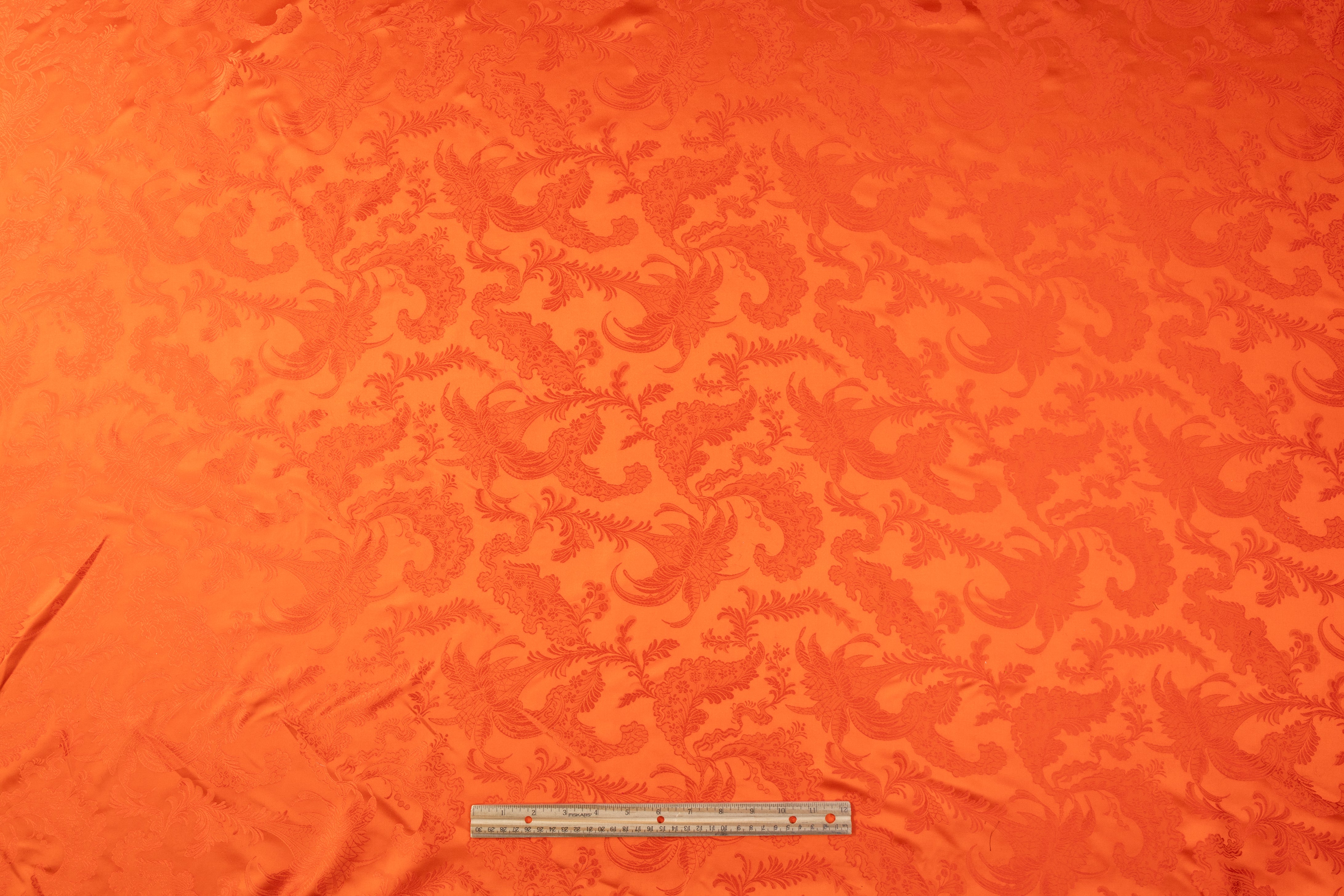 Italian Pure Silk Jacquard - Orange