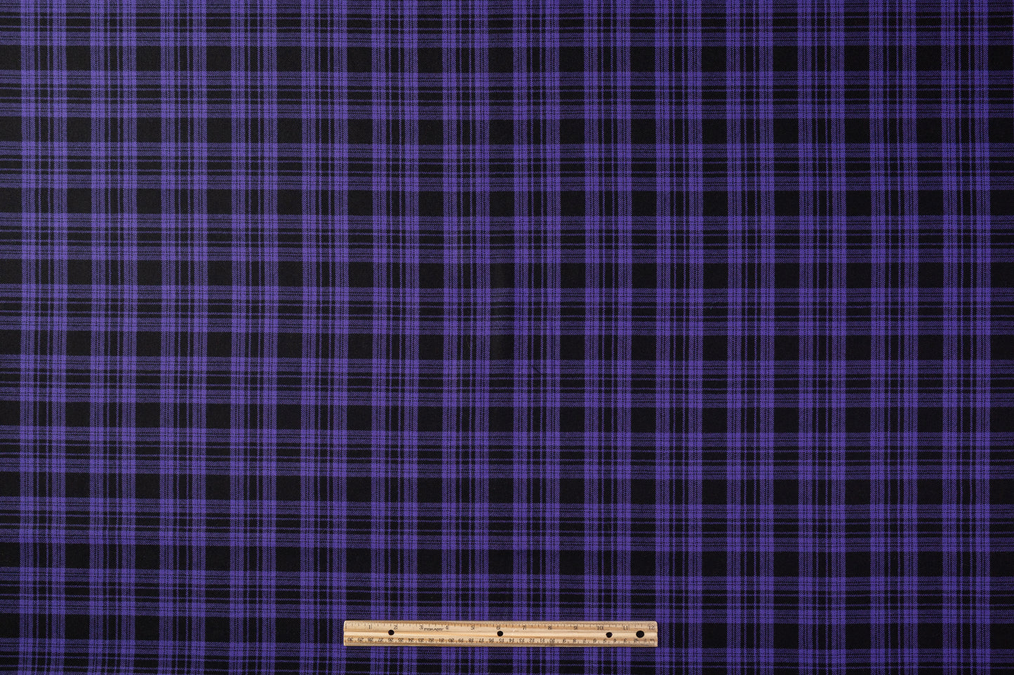 Tartan Italian Wool Suiting - Purple / Black