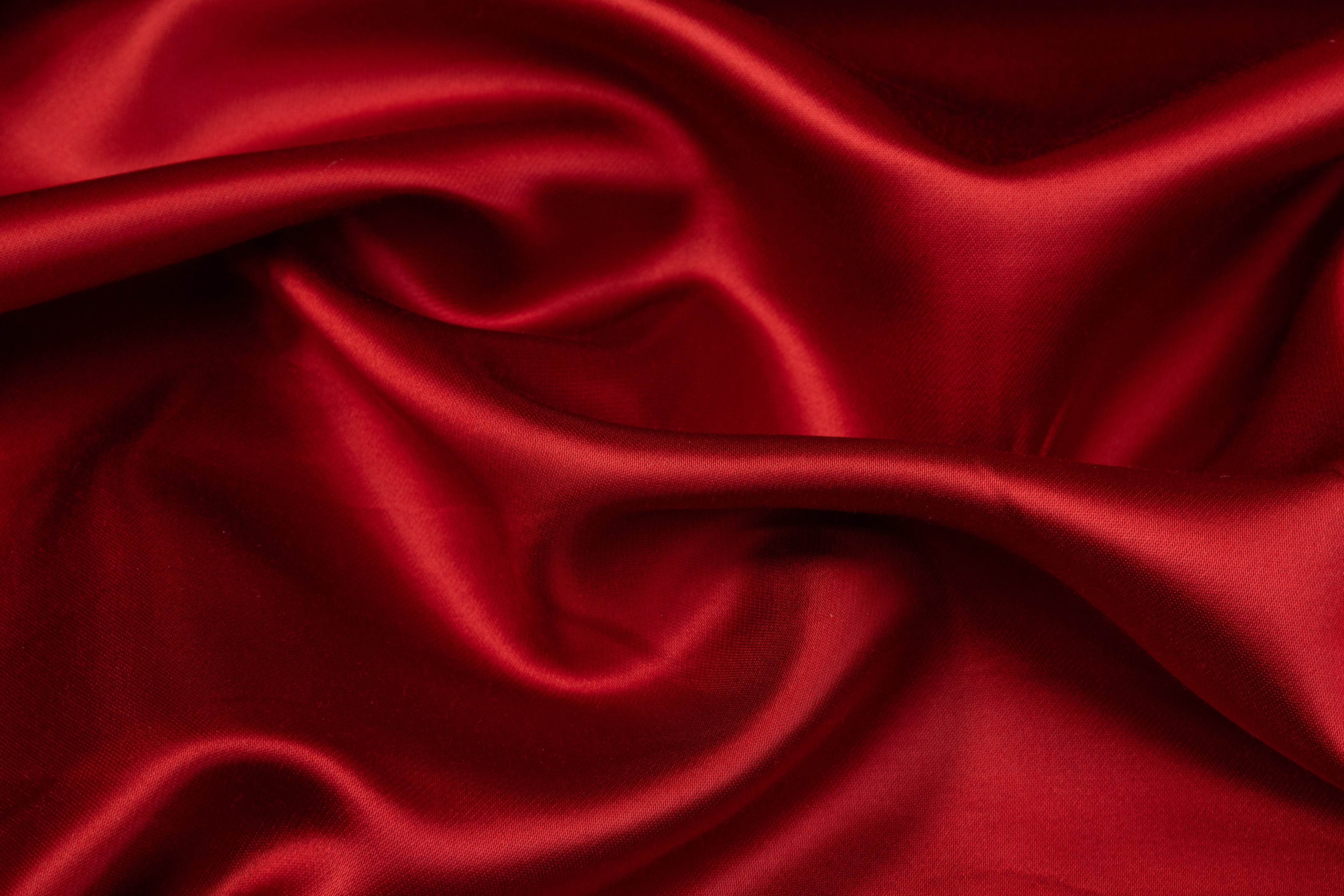 Fused Viscose Satin - Red