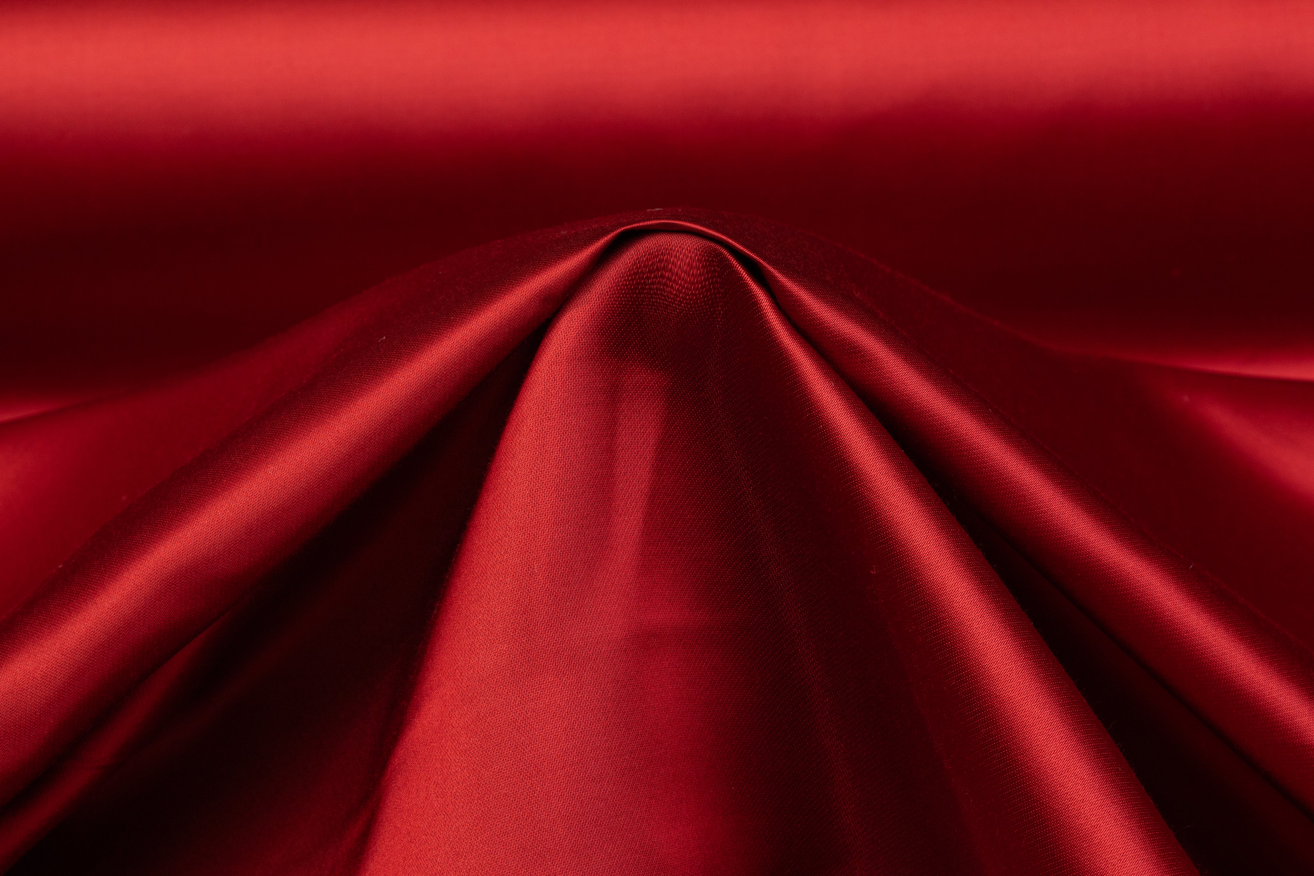 Fused Viscose Satin - Red