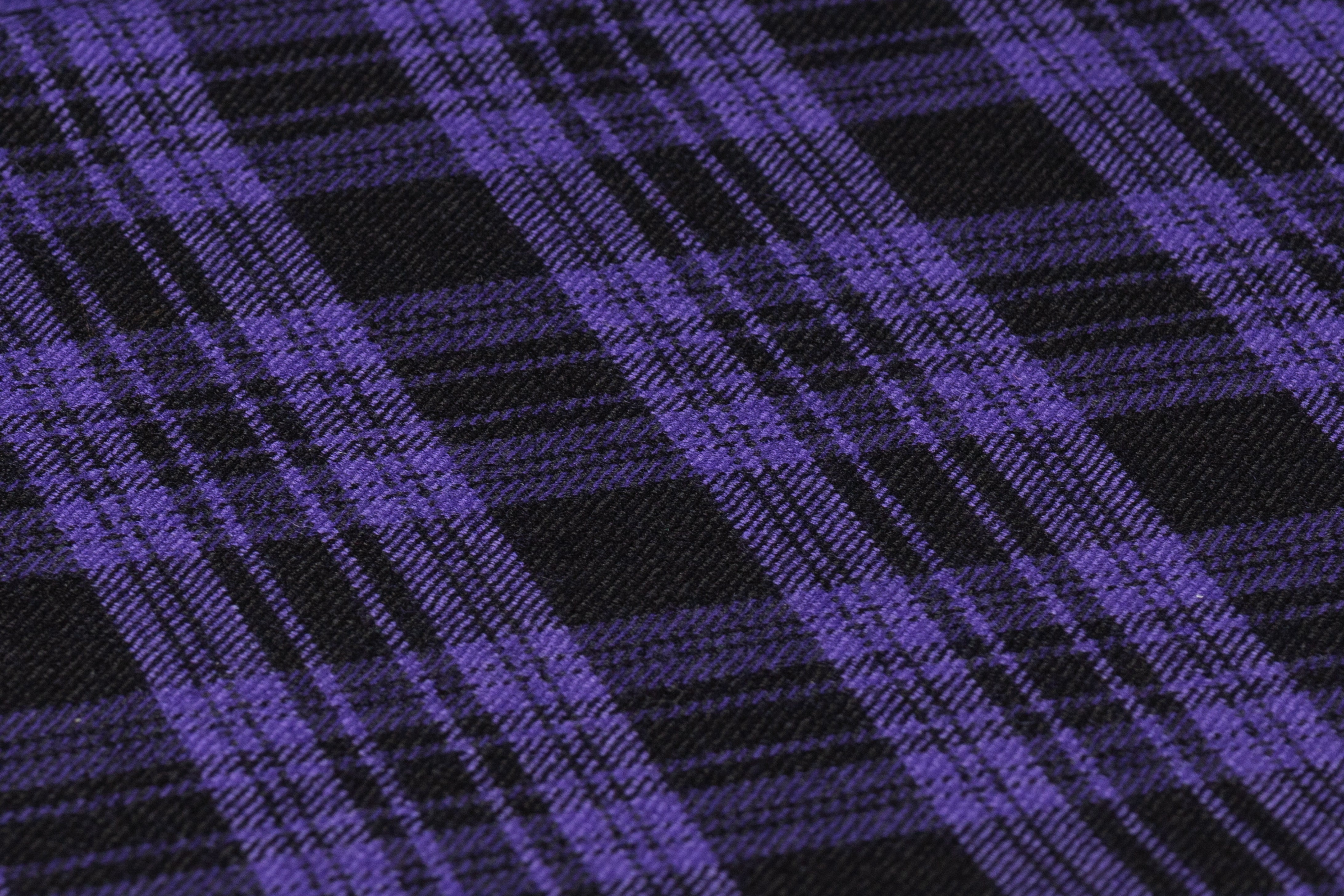 Tartan Italian Wool Suiting - Purple / Black