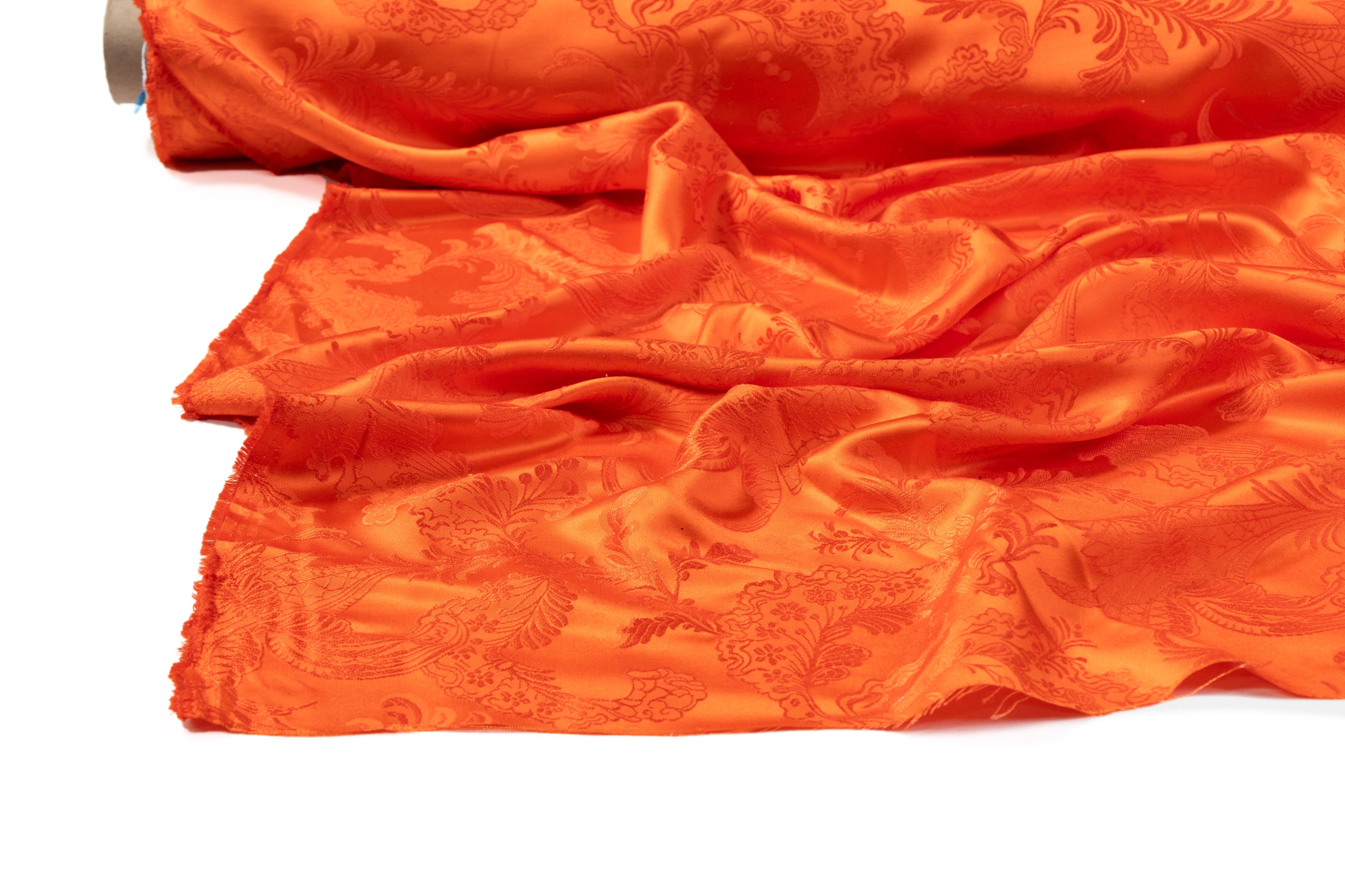 Italian Pure Silk Jacquard - Orange