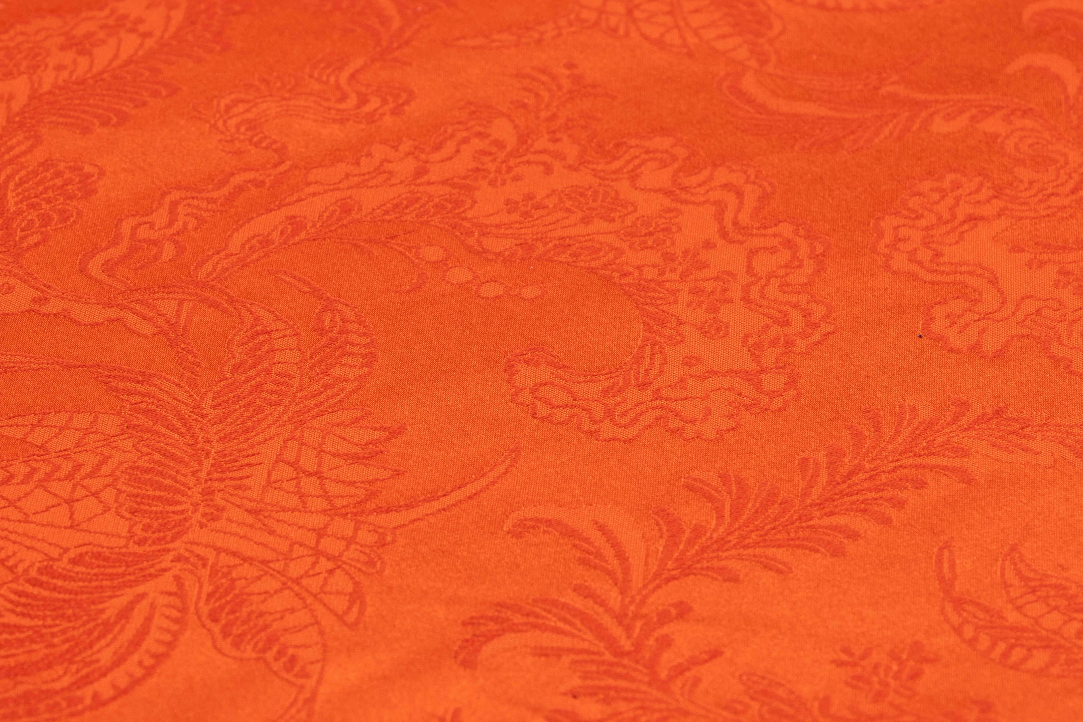 Italian Pure Silk Jacquard - Orange