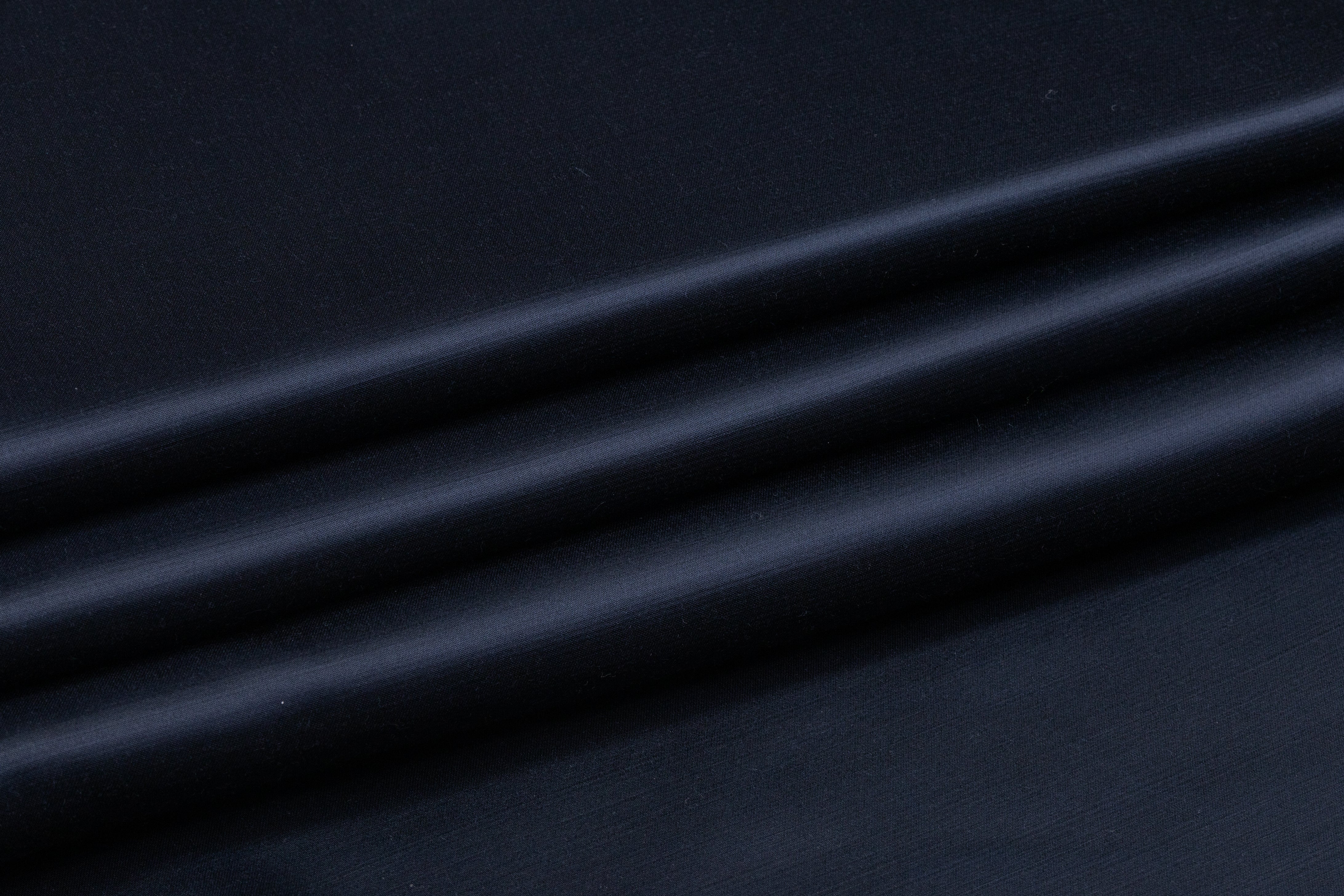 Double Faced Italian Acetate Wool Satin - Navy