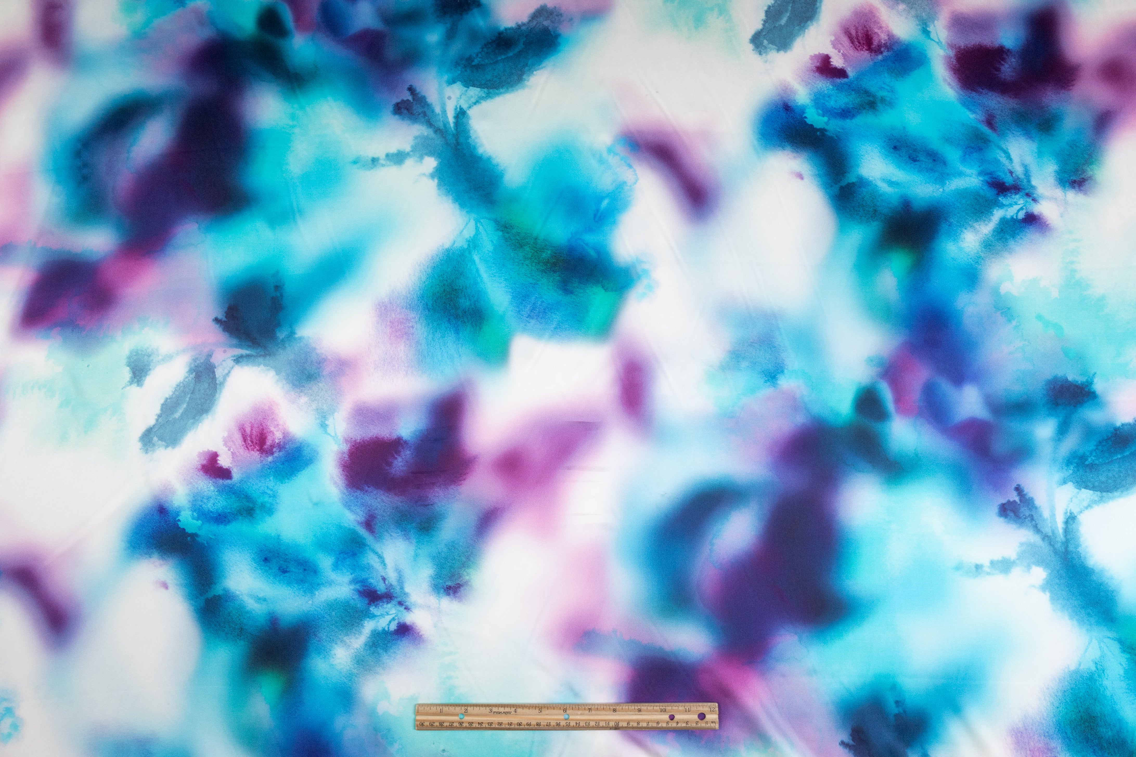 Tie-Dye Printed Italian Silk Charmeuse - Multicolor