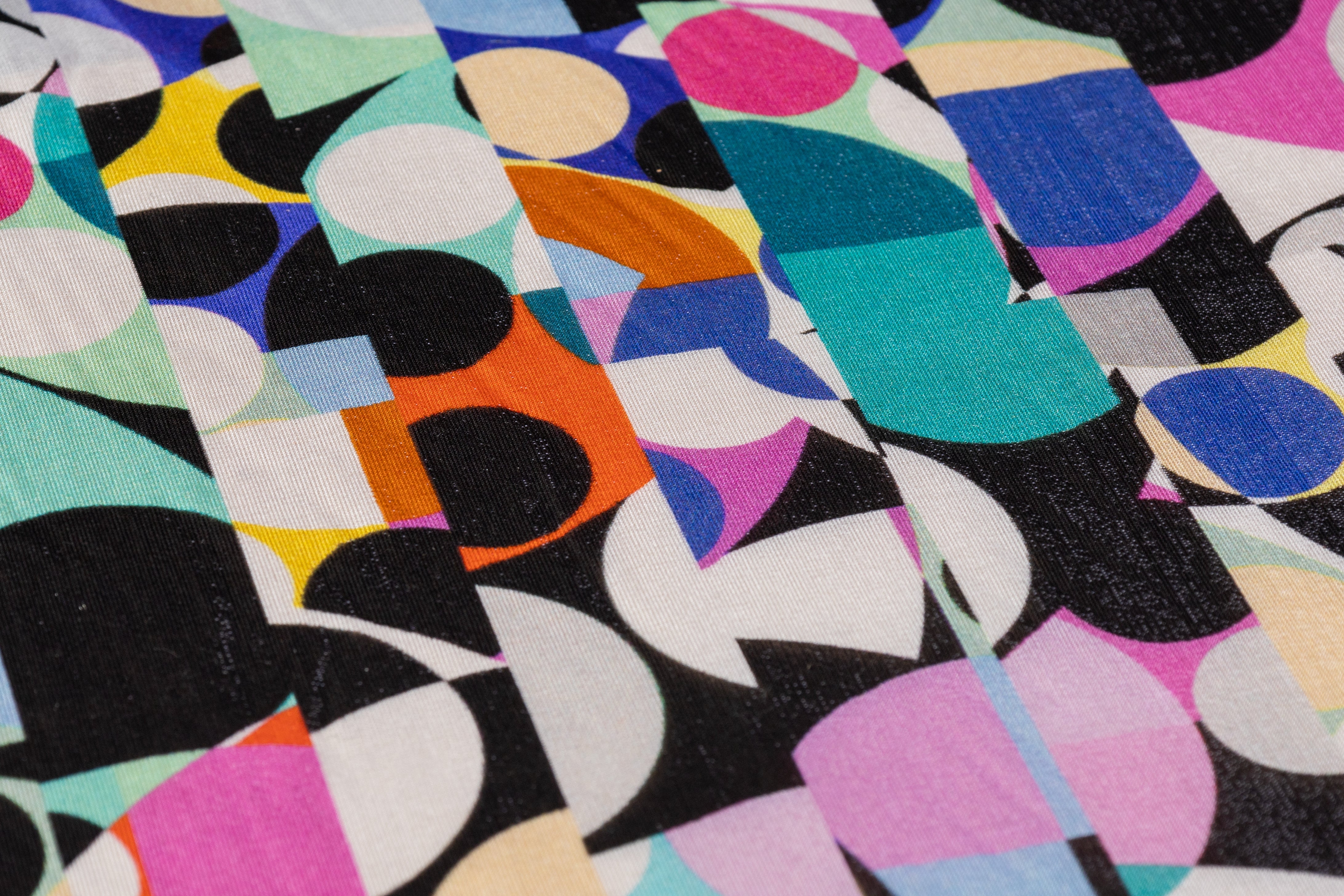 Geometric Italian Silk Chiffon Lamé - Multicolor