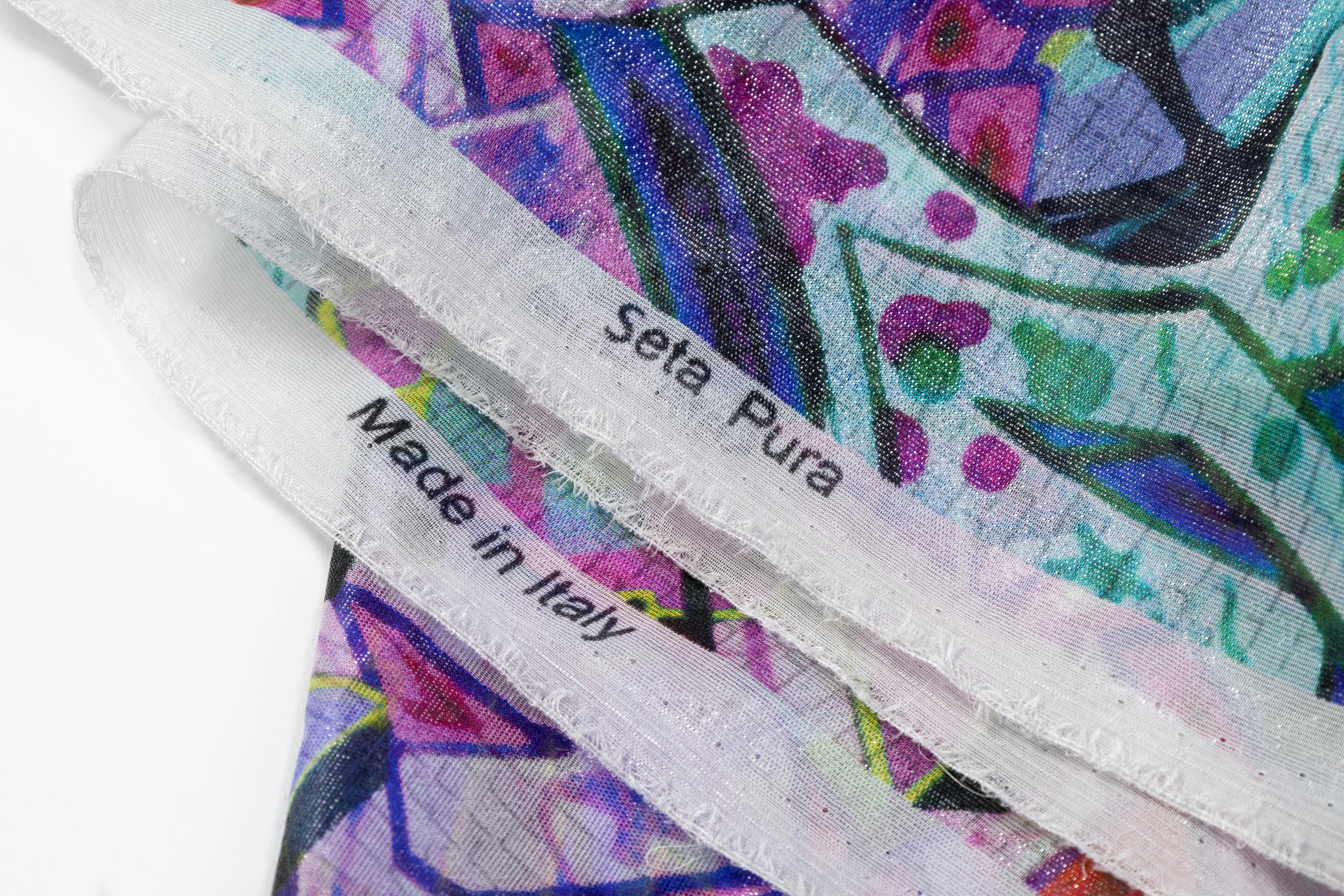 Graffiti Print Italian Silk Chiffon Lamé - Multicolor