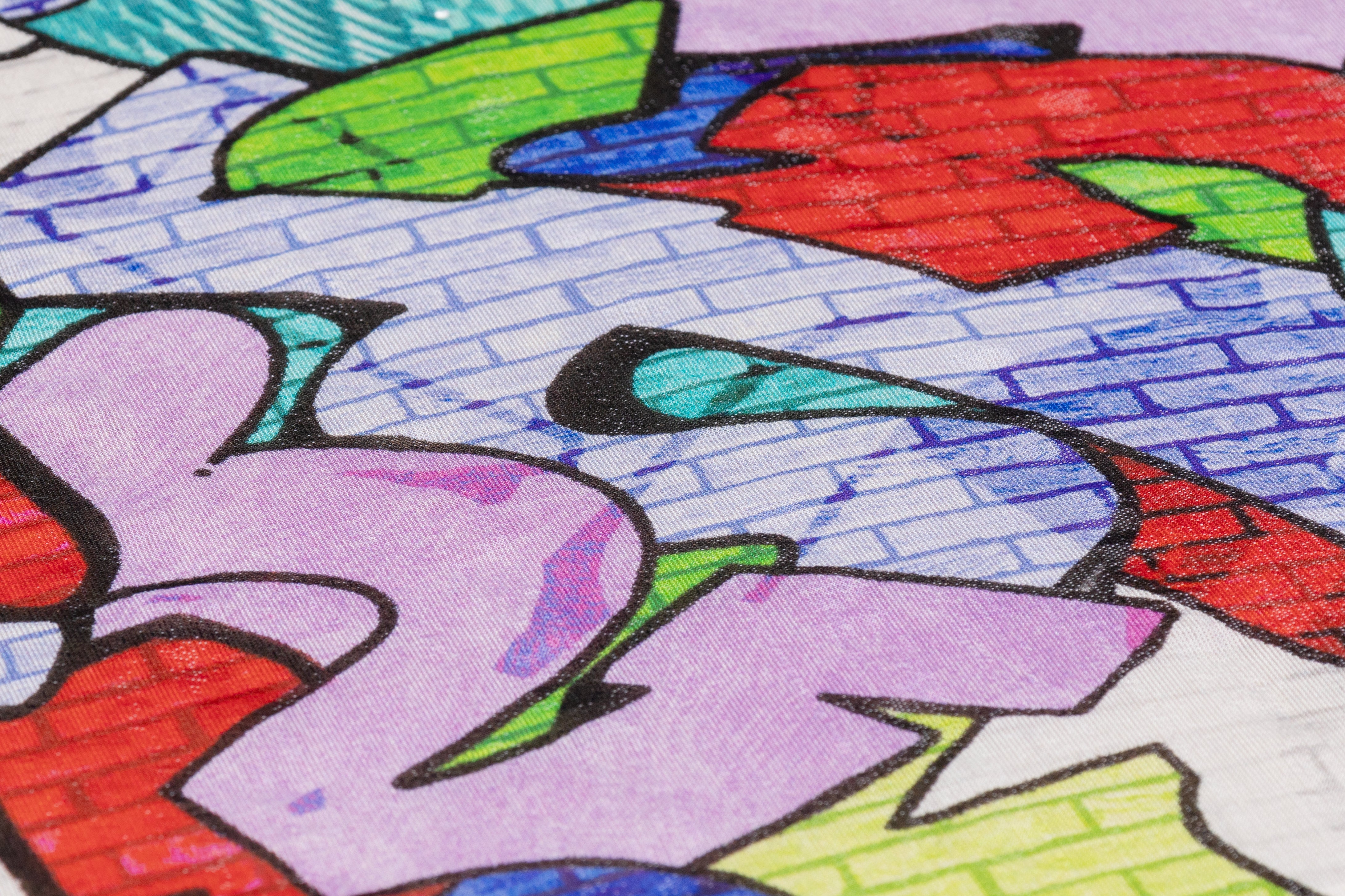 Graffiti Print Italian Silk Chiffon Lamé - Multicolor