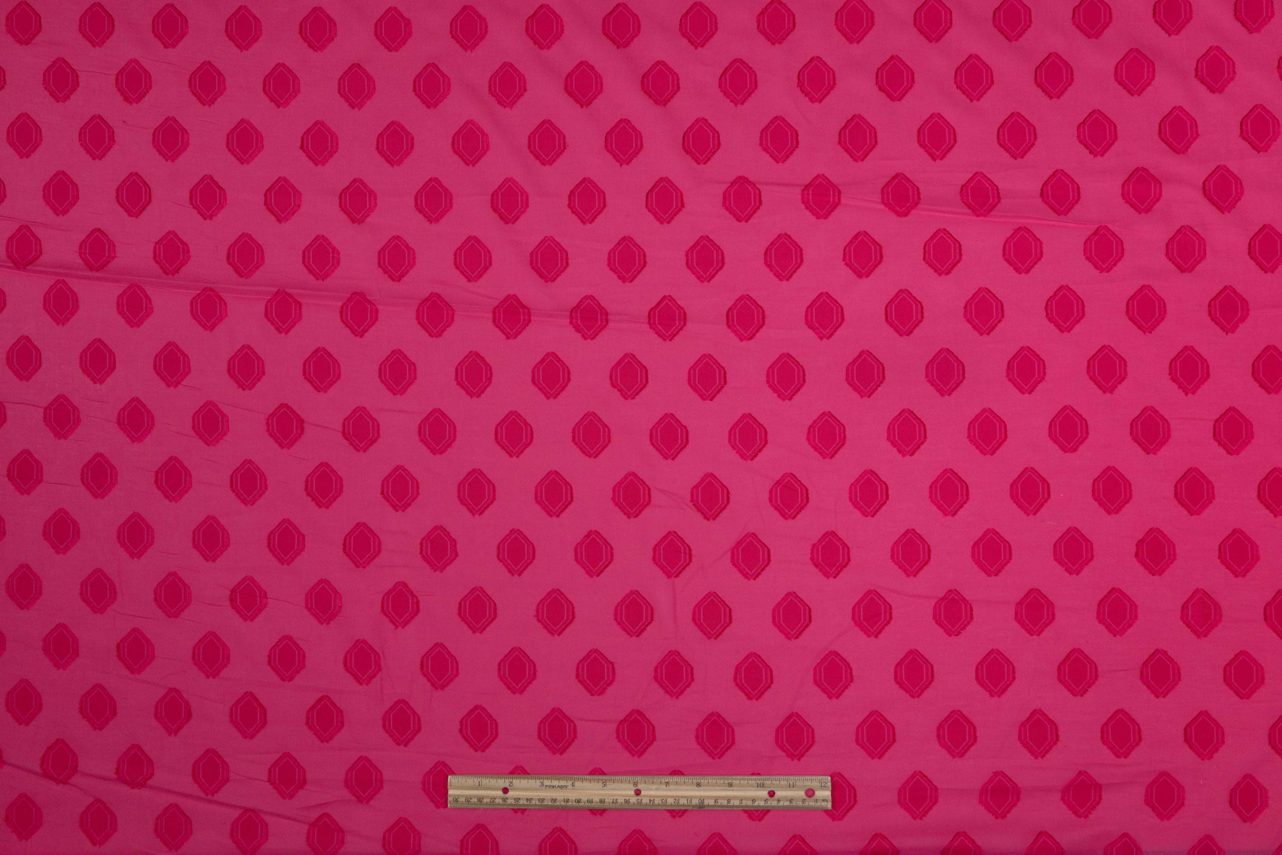 Italian Cotton Viscose Fil Coupé - Magenta