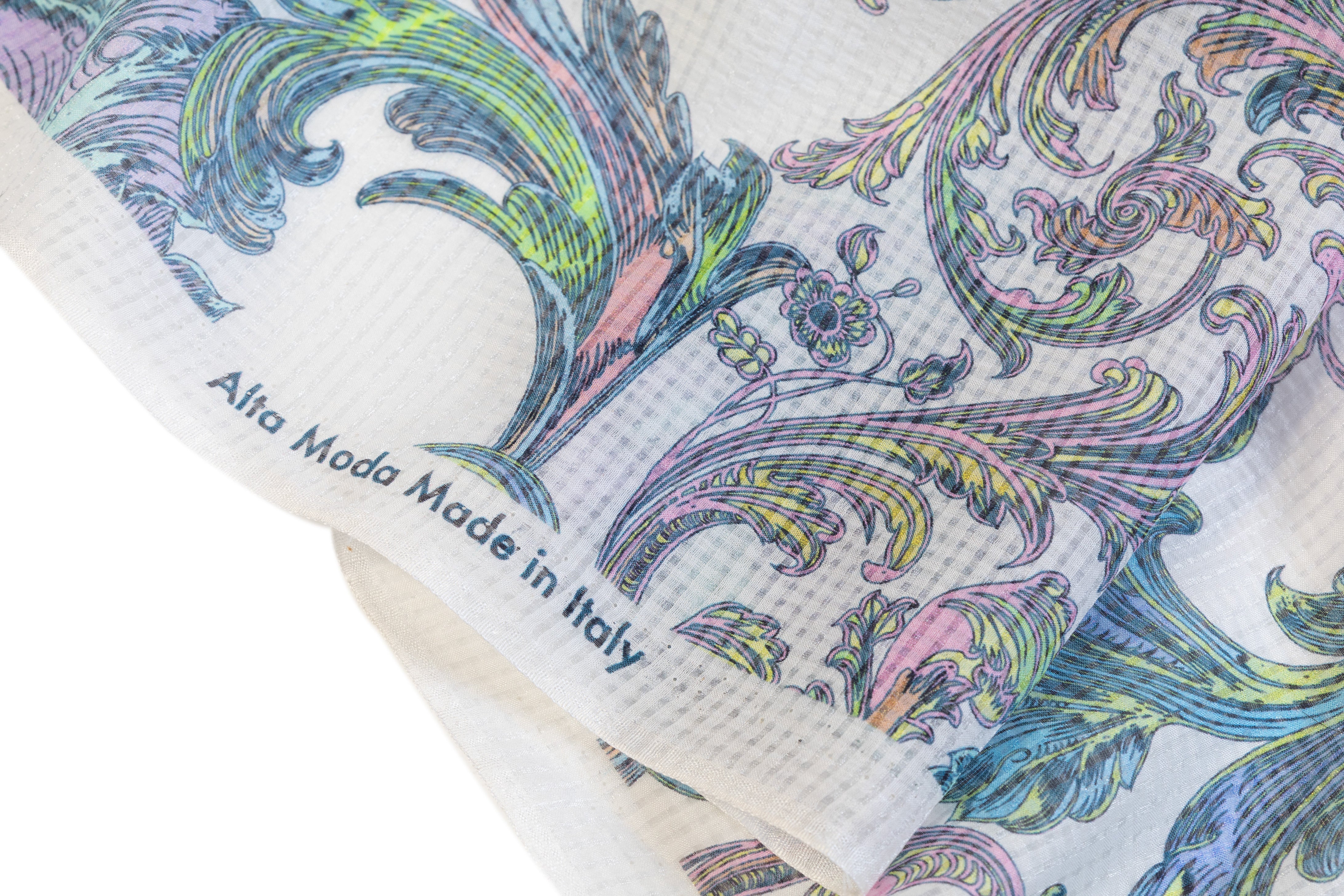 Baroque Italian Silk Nylon Voile - Blue / Lavender
