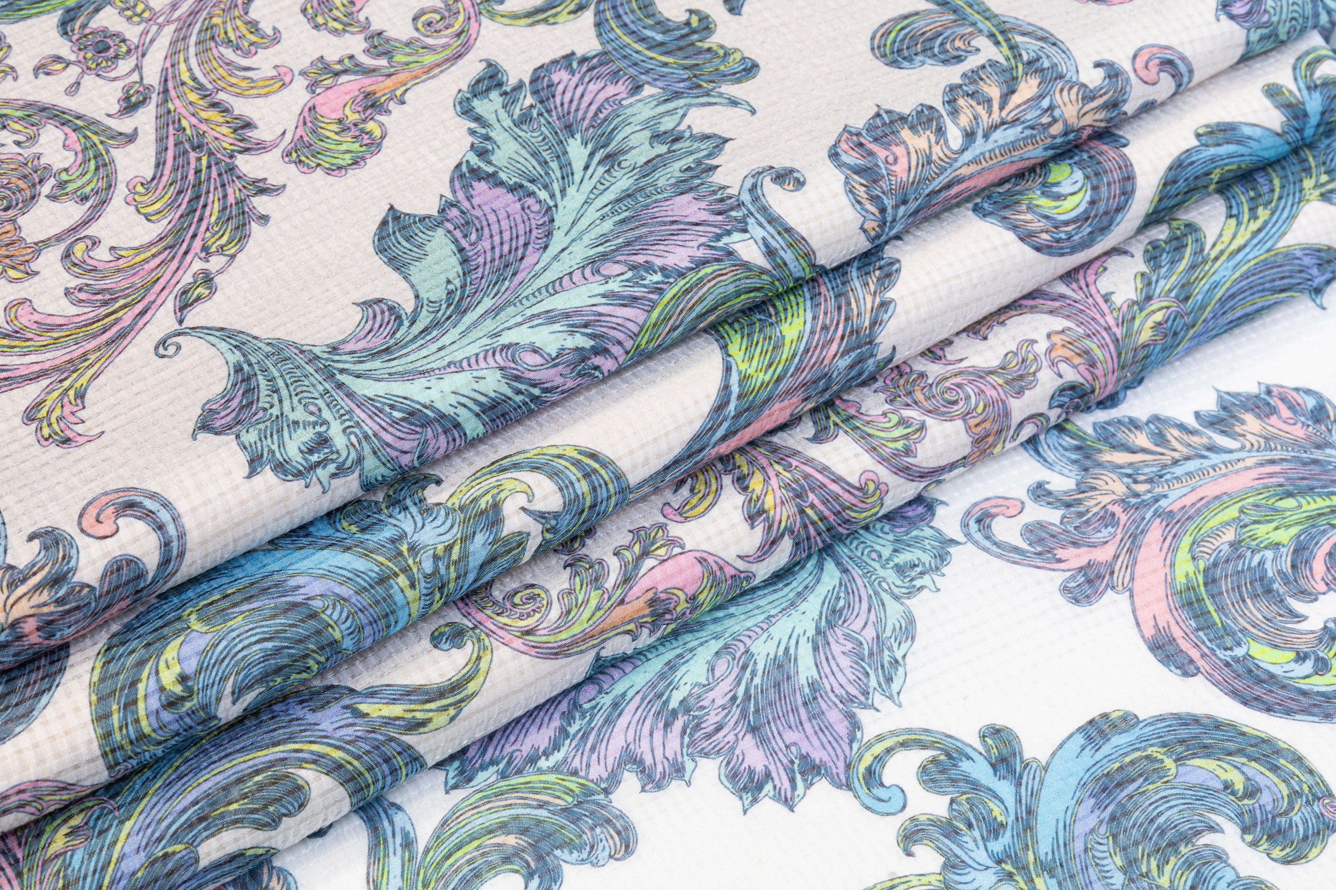 Baroque Italian Silk Nylon Voile - Blue / Lavender