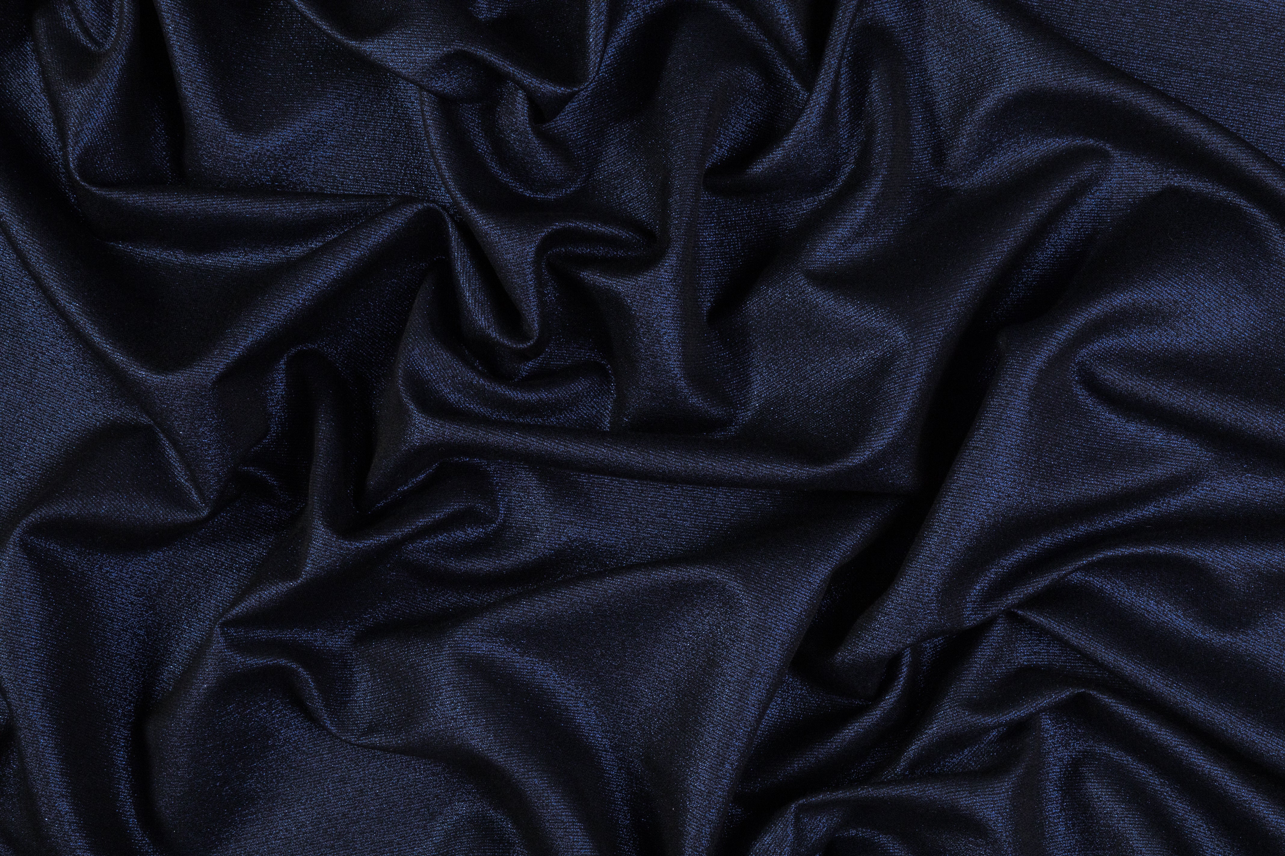 Metallic Brocade - Navy / Black